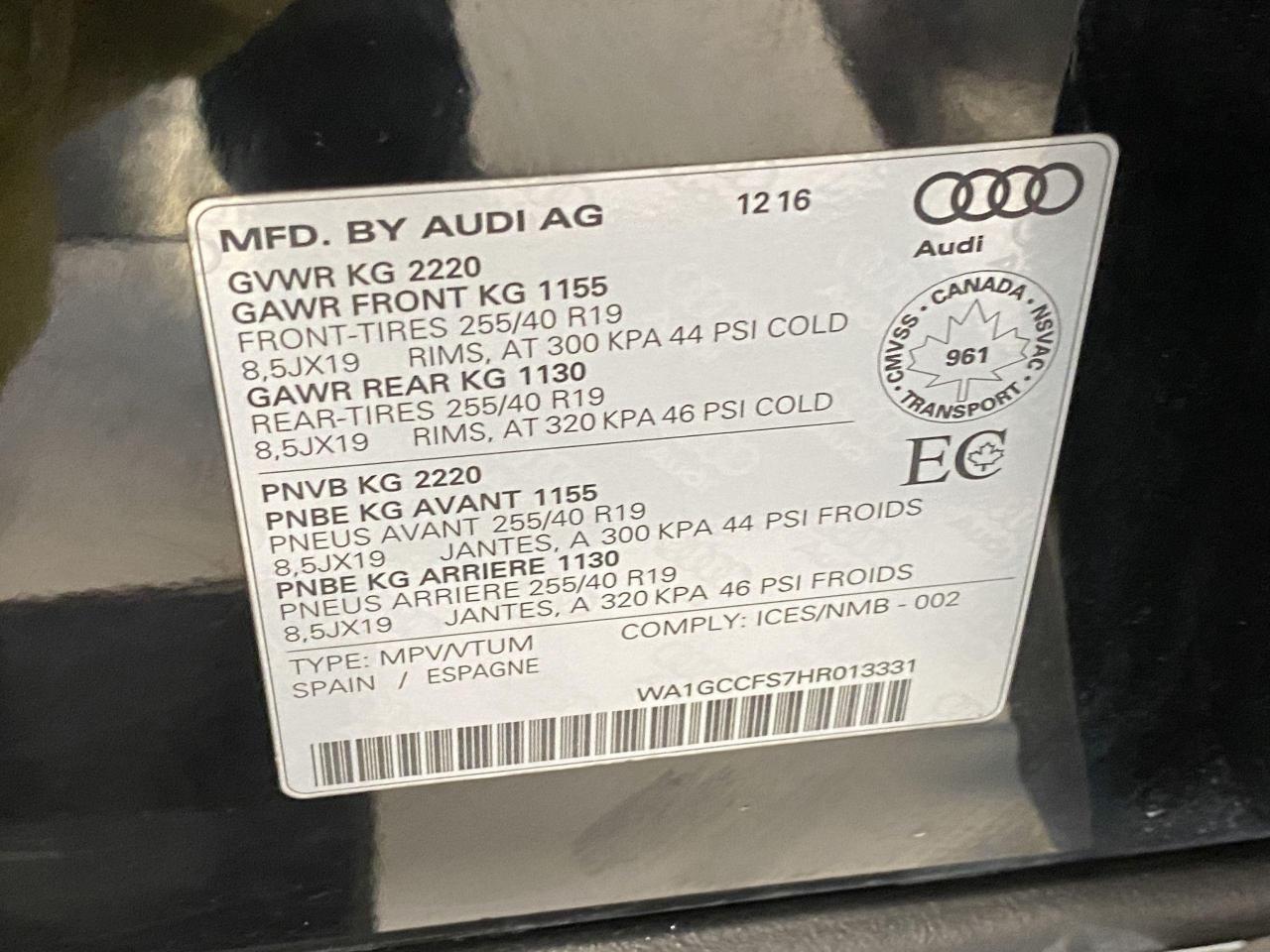 2017 Audi Q3 Technik S-Line TFSI Quattro+GPS+Camera+CLEANCARFAX - Photo #46