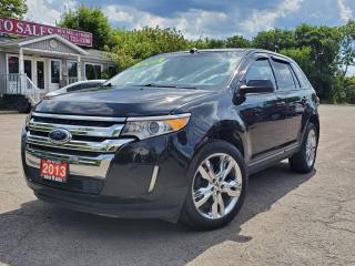 <p class=MsoNormal><span style=font-size: 13.5pt; line-height: 107%; font-family: Segoe UI,sans-serif; color: black;>VERY SHARP BLACK ON BLACK SPACIOUS FORD EDGE SPORTS-UTILITY VEHICLE, EQUIPPED W/ THE VERY RELIABLE 6 CYLINDER 3.5L DOHC ENGINE, LOADED W/ PANORAMIC POWER MOONROOF, HEATED/LEATHER/POWER SEATS, BLUETOOTH CONNECTION, GPS NAVIGATION, POWER LIFTGATE, MULTI-ZONE CLIMATE CONTROL, HEATED POWER SIDE VIEW MIRRORS, OEM REMOTE CAR START, REAR-VIEW CAMERA W/ REAR PARK ASSIST SENSORS, POWER LOCKS/WINDOWS, PUSH BUTTON START, KEYLESS/PROXIMITY ENTRY, SAFETIED W/ WARRANTY AND MORE!*** FREE RUST-PROOF PACKAGE FOR A LIMITED TIME ONLY *** This vehicle comes certified with all-in pricing excluding HST tax and licensing. Also included is a complimentary 36 days complete coverage safety and powertrain warranty, and one year limited powertrain warranty. Please visit our website at www.bossauto.ca today!</span></p>