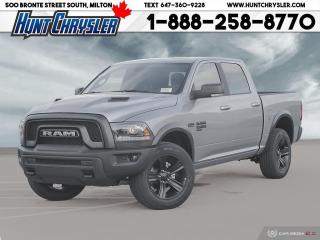 WOW WOW WOW!!! WHAT A DEMO DEAL!!! 2022 RAM 1500 CLASSIC WARLOCK CREW CAB 4X4!!! Equipped with a 5.7L HEMI Engine, Automatic Transmission, Premium Cloth Seating for Six, 20in Blackout Alloys, Warlock Package, Rear Park Assist, Push Button Start, Prox Entry, Luxury Group, 8.4in Touchscreen with Rear Camera, CarPlay, Android, Remote Start, Utility Group, LED Fog Lamps, Tow Hooks, Rear Power Sliding Window, Power Sunroof, Sport Hood, 121L Fuel Tank, Bluetooth and so much more!! Are you on the Hunt for the perfect car in Ontario? Look no further than our car dealership! Our NON-COMMISSION sales team members are dedicated to providing you with the best service in town. Whether youre looking for a sleek pickup truck or a spacious family vehicle, our team has got you covered. Visit us today and take a test drive - we promise you wont be disappointed! Call 905-876-2580 or Email us at sales@huntchrysler.com