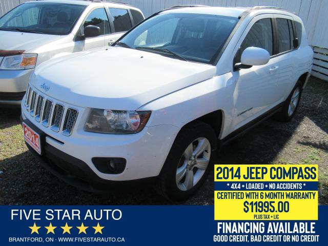 2014 Jeep Compass North 4x4 *Clean Carfax* Certified + 6 Mth Wrnty