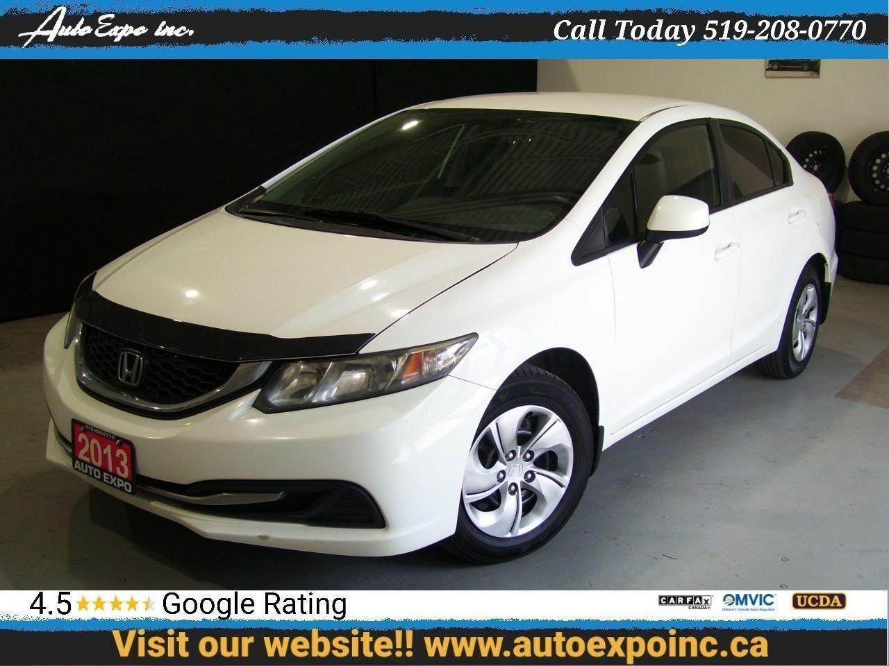 2013 Honda Civic LX,CERTIFIED,BLUETOOTH,TINTED,5 SPEED,CLEAN CARFAX