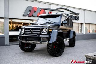 <p>Powered by Mercedes-AMG’s twin-turbocharged 4.0-liter V-8, which produces over 400 horsepower. The latter sent to all four corners via a seven-speed automatic transmission—the 4x4&sup2; will launch itself from zero to 60 mph in less then 7 seconds. That’s just approxiamately 0.4 second behind the standard G550 (with the same powertrain), which is a pretty narrow difference given that the tall-boy version is 753 pounds heavier, vaulting past the three-ton marker to crush the scales at 6635 pounds. Instead of being directly inboard of the wheels, the rear differential and axles are mounted much higher, up in the frame and power gets down to the wheels through a set of gears. It have a whopping 17-inches of ground clearance, that’s about 10-inches over a stock G-class. </p>
<p>Other premium features include-</p>
<p>-Brabus kit</p>
<p>-Carbon fibre trim</p>
<p>-Two tone luxury interior</p>
<p>-22 inch wheels</p>
<p>-Bluetooth Connection</p>
<p>-Hard Disk Drive Media Storage</p>
<p>-Premium Sound System</p>
<p>-Heated seats</p>
<p>-Steering Wheel Audio Controls</p>
<p>-Back-Up Camera</p>
<p>-Tire Pressure Monitor</p>
<p>-Traction Control</p>
<p> MUCH MORE!!</p>
<p> </p><br><p>OPEN 7 DAYS A WEEK. FOR MORE DETAILS PLEASE CONTACT OUR SALES DEPARTMENT</p>
<p>905-874-9494 / 1 833-503-0010 AND BOOK AN APPOINTMENT FOR VIEWING AND TEST DRIVE!!!</p>
<p>BUY WITH CONFIDENCE. ALL VEHICLES COME WITH HISTORY REPORTS. WARRANTIES AVAILABLE. TRADES WELCOME!!!</p>