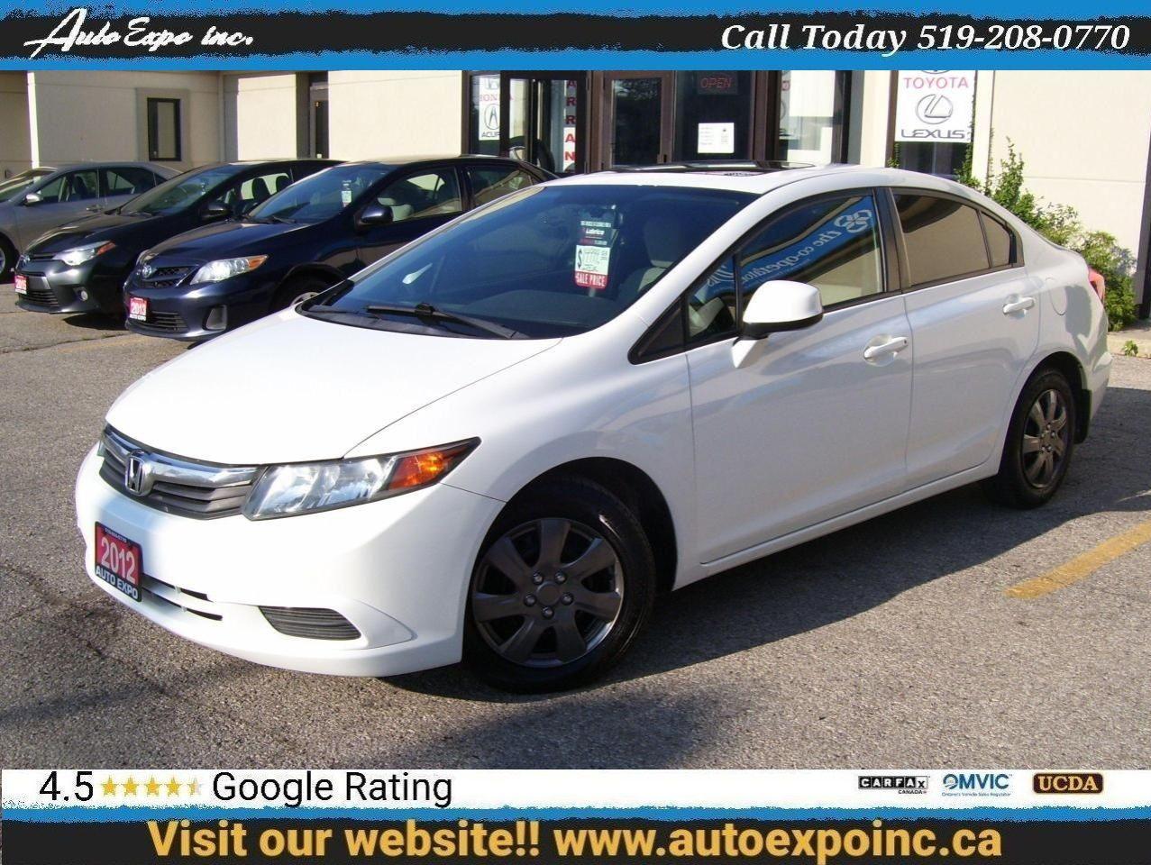 Used 2012 Honda Civic EX,Auto,Sunroof,Bluetooth,AUX & USB Port,Certified for sale in Kitchener, ON