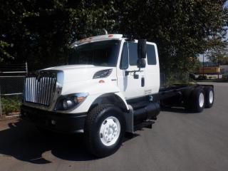 2009 International 7400 Workstar Cab And Chassis Diesel Air Brakes, 7.6L L6 DIESEL engine, 2 door, manual, 6X4, white exterior. 13250 hours, air suspension. Measurement: front wheel to first rear wheels 220 inches, front wheel to last rear wheels 275 inches.  Back of cab to end of frame rail is 19 feet 6 inches.  Back of cab to centre of rear wheels is 12 feet 10 inches.  Certificate of Decal valid until February 2023. $37,730.00 plus $375 processing fee, $38,105.00 total payment obligation before taxes.  Listing report, warranty, contract commitment cancellation fee, financing available on approved credit (some limitations and exceptions may apply). All above specifications and information is considered to be accurate but is not guaranteed and no opinion or advice is given as to whether this item should be purchased. We do not allow test drives due to theft, fraud and acts of vandalism. Instead we provide the following benefits: Complimentary Warranty (with options to extend), Limited Money Back Satisfaction Guarantee on Fully Completed Contracts, Contract Commitment Cancellation, and an Open-Ended Sell-Back Option. Ask seller for details or call 604-522-REPO(7376) to confirm listing availability.