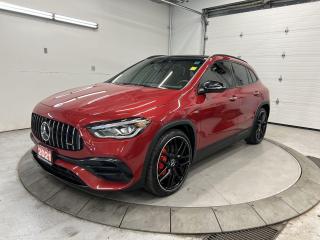 BEAUTIFUL PATAGONIA RED METALLIC FINISH W/ PREMIUM PKG, AMG TRACK PKG, NAVIGATION PKG AND NIGHT PKG!! 382HP PANORAMIC SUNROOF, AMG TRACK PACE, BURMESTER AUDIO AND AMG PERFORMANCE STEERING WHEEL!! Backup camera w/ front & rear park sensors, premium 21-in matte black AMG alloys, heated seats, wireless charger, AMG real performance sound, drive mode selection (Slippery, Comfort, Sport, Sport+, Race), Apple CarPlay, Android Auto, seat kinetics, 4Matic+ tuning, traffic sign assist, paddle shifters, dual-zone climate control, full power group incl. power seats w/ driver & passenger memory, & power folding mirrors, automatic headlights, power liftgate, ambient lighting, illuminated door sills, cruise control and SiriusXM!