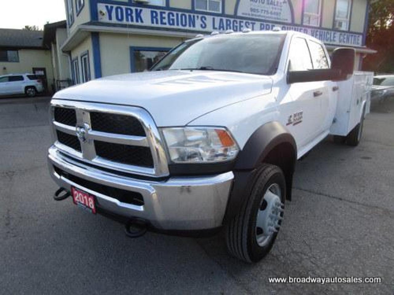 Used 2018 RAM 5500 HD Chassis WORK READY HEAVY-DUTY 6 PASSENGER 6.7L - CUMMINS.. 4X4.. CREW-CAB.. COMPONENT-BOX-BED.. TRAILER BRAKE.. BLUETOOTH SYSTEM.. TOW SUPPORT.. for sale in Bradford, ON