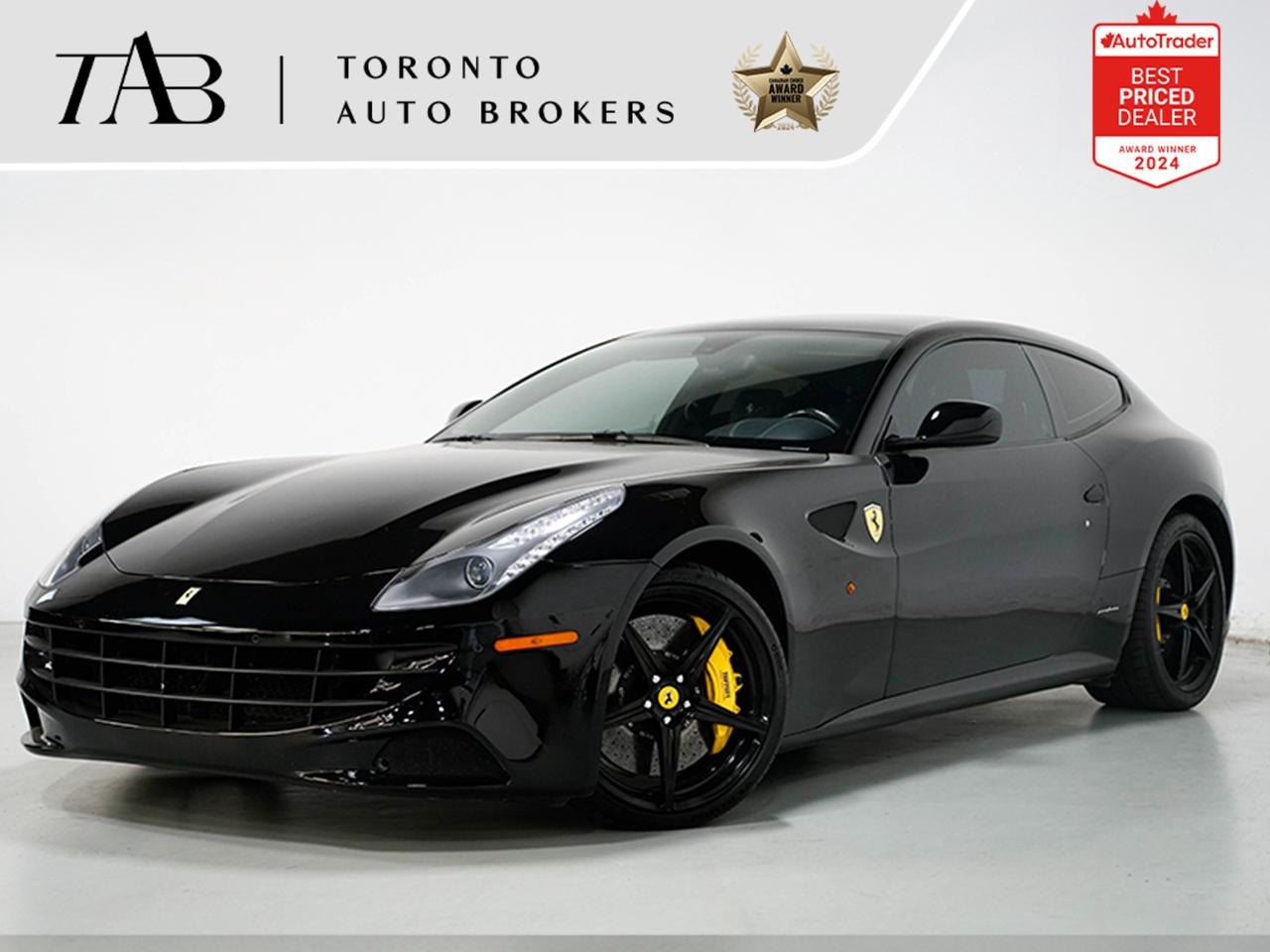 This Powerful 2014 Ferrari FF is an exceptional grand tourer, combining Ferraris renowned performance with practicality and luxury with a clean Carfax report. Powered by a potent V12 engine, the Ferrari FF delivers exhilarating performance that is characteristic of the brand.

Key Features Includes:

- V12
- Navigation
- Backup Camera
- Panoramic Roof
- Carbon Fiber Interior
- CD
- Heated Front Seats
- Traction Control
- Stability Control
- Yellow Brake Calipers
- 20" Alloy Wheels 

NOW OFFERING 3 MONTH DEFERRED FINANCING PAYMENTS ON APPROVED CREDIT. 

WE OFFER THE BEST FINANCE RATES, AND DONT CHARGE ANY FINANCING FEE

Looking for a top-rated pre-owned luxury car dealership in the GTA? Look no further than Toronto Auto Brokers (TAB)! Were proud to have won multiple awards, including the 2023 GTA Top Choice Luxury Pre Owned Dealership Award, 2023 CarGurus Top Rated Dealer, 2023 CBRB Dealer Award, the 2023 Three Best Rated Dealer Award, and many more!

With 30 years of experience serving the Greater Toronto Area, TAB is a respected and trusted name in the pre-owned luxury car industry. Our 30,000 sq.Ft indoor showroom is home to a wide range of luxury vehicles from top brands like BMW, Mercedes-Benz, Audi, Porsche, Land Rover, Jaguar, Aston Martin, Bentley, Maserati, and more. And we dont just serve the GTA, were proud to offer our services to all cities in Canada, including Vancouver, Montreal, Calgary, Edmonton, Winnipeg, Saskatchewan, Halifax, and more.

At TAB, were committed to providing a no-pressure environment and honest work ethics. As a family-owned and operated business, we treat every customer like family and ensure that every interaction is a positive one. Come experience the TAB Lifestyle at its truest form, luxury car buying has never been more enjoyable and exciting!

We offer a variety of services to make your purchase experience as easy and stress-free as possible. From competitive and simple financing and leasing options to extended warranties, aftermarket services, and full history reports on every vehicle, we have everything you need to make an informed decision. We welcome every trade, even if youre just looking to sell your car without buying, and when it comes to financing or leasing, we offer same day approvals, with access to over 50 lenders, including all of the banks in Canada. Feel free to check out your own Equifax credit score without affecting your credit score, simply click on the Equifax tab above and see if you qualify.

So if youre looking for a luxury pre-owned car dealership in Toronto, look no further than TAB! We proudly serve the GTA, including Toronto, Etobicoke, Woodbridge, North York, York Region, Vaughan, Thornhill, Richmond Hill, Mississauga, Scarborough, Markham, Oshawa, Peteborough, Hamilton, Newmarket, Orangeville, Aurora, Brantford, Barrie, Kitchener, Niagara Falls, Oakville, Cambridge, Kitchener, Waterloo, Guelph, London, Windsor, Orillia, Pickering, Ajax, Whitby, Durham, Cobourg, Belleville, Kingston, Ottawa, Montreal, Vancouver, Winnipeg, Calgary, Edmonton, Regina, Halifax, and more.

Call us today or visit our website to learn more about our inventory and services. And remember, all prices exclude applicable taxes and licensing, and vehicles can be certified at an additional cost of $999.