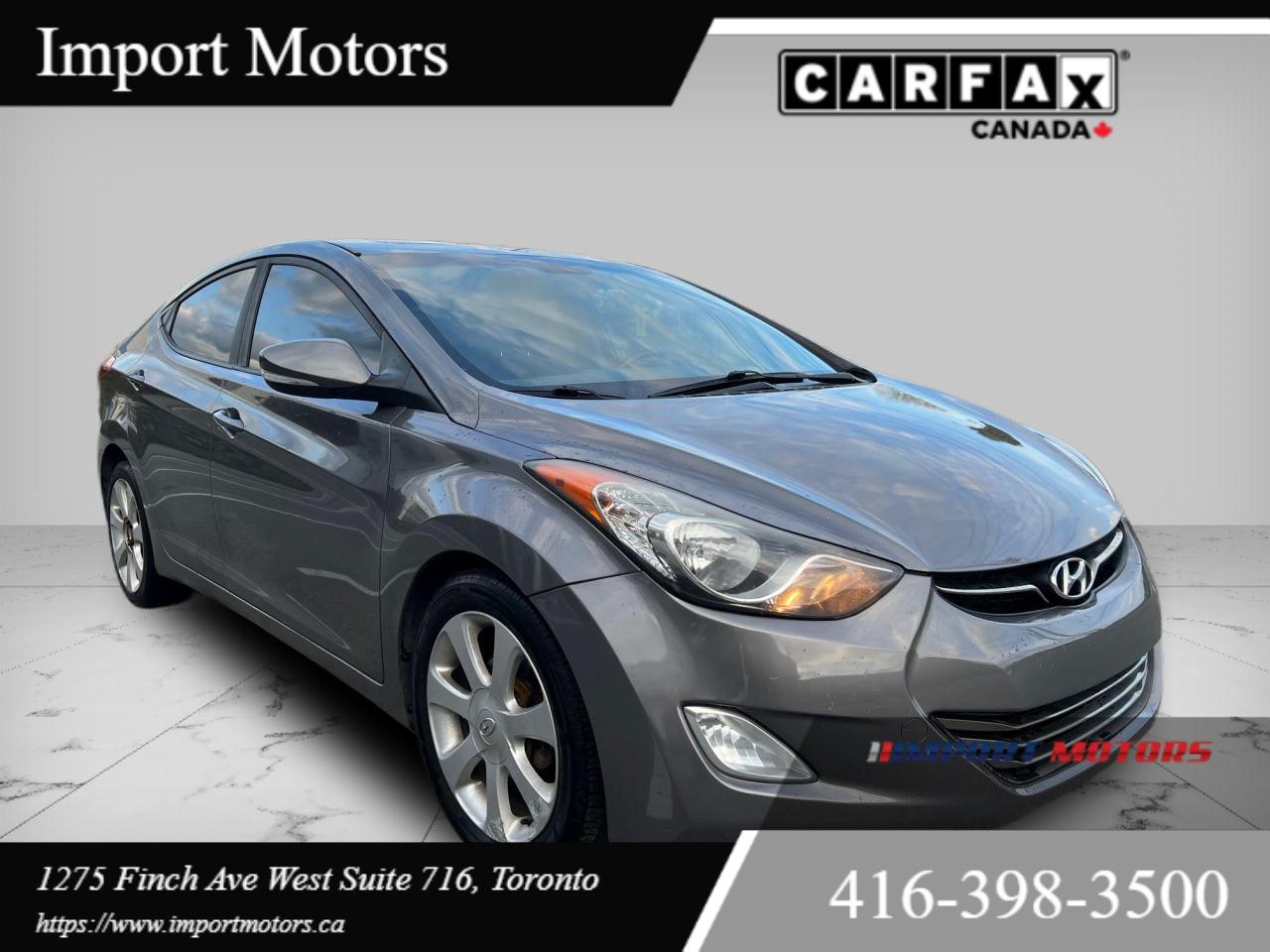 Used 2013 Hyundai Elantra LIMITED SUNROOF LEATHER for sale in North York, ON