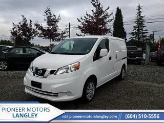 <b>Steering Wheel Controls,  Rear View Camera,  Bluetooth!</b><br> <br> At Pioneer Motors Langley, our team of professionals will guide you to make the right choice for your future vehicle. You will be advised as to the choice of the right vehicle and the best suitable financing for your needs. <br> <br> Compare at $29570 - Pioneer value price is just $28990! <br> <br>   Nimble, economical and easy to drive, this Nissan NV200 has the perfect dimensions and carrying capacity to be your next perfect work van. This  2019 Nissan NV200 is for sale today in Langley. <br> <br>Built for those tight city streets, this NV200 is the perfect compact cargo van. With enough space that youll never need a second trip, and a small enough footprint that you can actually fit into streets and alleys alike, this NV200 is a great city cargo hauler. Being easy to drive and decked with modern technology, you can make your city deliveries in ease and comfort with its punchy yet efficient powertrain. For a versatile and practical city hauler that wont let you down, the Nissan NV200 is ready to go.This  van has 112,968 kms. Its  nice in colour  . It has a cvt transmission and is powered by a  131HP 2.0L 4 Cylinder Engine.  <br> <br> Our NV200s trim level is S. This smart and capable NV200 S comes with two cup holders, an AM/FM CD audio system with a 5 inch monitor, MP3/WMA playback, aux and USB inputs, Bluetooth streaming and hands-free phone system, power windows and locks, power side mirrors, air conditioning, cruise control with steering wheel mounted controls, a fold-down passengers seat with seatback tray table, mobile office style center console with file folder and laptop storage, passenger side under seat slide out storage tray, rear view camera, 40/60 split rear cargo doors with 180-degree maximum opening range, and much more. This vehicle has been upgraded with the following features: Steering Wheel Controls,  Rear View Camera,  Bluetooth. <br> <br>To apply right now for financing use this link : <a href=https://www.pioneermotorslangley.com/finance/ target=_blank>https://www.pioneermotorslangley.com/finance/</a><br><br> <br/><br> Buy this vehicle now for the lowest bi-weekly payment of <b>$215.03</b> with $0 down for 84 months @ 7.99% APR O.A.C. ( Plus applicable taxes -  Plus applicable fees   / Total Obligation of $40130  ).  See dealer for details. <br> <br>Let us make your visit to our dealership as pleasant and rewarding as it can be. All pricing is plus $995 Documentation fee and applicable taxes. o~o