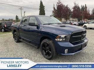 <b>Low Mileage, Aluminum Wheels,  Fog Lamps,  Rear Camera,  Cruise Control,  Air Conditioning!</b><br> <br> At Pioneer Motors Langley, our team of professionals will guide you to make the right choice for your future vehicle. You will be advised as to the choice of the right vehicle and the best suitable financing for your needs. <br> <br> Compare at $48950 - Pioneer value price is just $47990! <br> <br>   Few vehicles have such broad appeal as a full-size pickup and the Ram 1500 Classic is no exception, says Car and Driver. This  2021 Ram 1500 Classic is for sale today in Langley. <br> <br>The reasons why this Ram 1500 Classic stands above its well-respected competition are evident: uncompromising capability, proven commitment to safety and security, and state-of-the-art technology. From its muscular exterior to the well-trimmed interior, this 2021 Ram 1500 Classic is more than just a workhorse. Get the job done in comfort and style while getting a great value with this amazing full size truck. This low mileage  Crew Cab 4X4 pickup  has just 26,643 kms. Its  blue in colour  and is completely accident free based on the <a href=https://vhr.carfax.ca/?id=SSE+KTQr52ZWidGq73UIKzqEXXQLJsiZ target=_blank>CARFAX Report</a> . It has a 8 speed automatic transmission and is powered by a  395HP 5.7L 8 Cylinder Engine.  This unit has some remaining factory warranty for added peace of mind. <br> <br> Our 1500 Classics trim level is Express. Upgrading to this rugged 1500 Classic Express is a great choice as it comes loaded with stylish aluminum wheels, body colored bumpers, front fog lights, heavy-duty shock absorbers, electronic stability control and trailer sway control. Additional features include ParkView rear back-up camera, cruise control, air conditioning, an infotainment hub with SiriusXM, radio 3.0 and a USB port, automatic headlights, power windows, power doors, and more. This vehicle has been upgraded with the following features: Aluminum Wheels,  Fog Lamps,  Rear Camera,  Cruise Control,  Air Conditioning,  Power Windows,  Power Doors. <br> To view the original window sticker for this vehicle view this <a href=http://www.chrysler.com/hostd/windowsticker/getWindowStickerPdf.do?vin=3C6RR7KT1MG685132 target=_blank>http://www.chrysler.com/hostd/windowsticker/getWindowStickerPdf.do?vin=3C6RR7KT1MG685132</a>. <br/><br> <br>To apply right now for financing use this link : <a href=https://www.pioneermotorslangley.com/finance/ target=_blank>https://www.pioneermotorslangley.com/finance/</a><br><br> <br/><br> Buy this vehicle now for the lowest bi-weekly payment of <b>$319.43</b> with $0 down for 96 months @ 7.99% APR O.A.C. ( Plus applicable taxes -  Plus applicable fees   / Total Obligation of $67437  ).  See dealer for details. <br> <br>Let us make your visit to our dealership as pleasant and rewarding as it can be. All pricing is plus $995 Documentation fee and applicable taxes. o~o