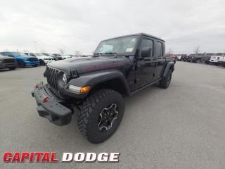 This Jeep Gladiator boasts a Regular Unleaded V-6 3.6 L engine powering this Manual transmission. WHEELS: 17 X 7.5 POLISHED BLACK ALUMINUM, TRANSMISSION: 6-SPEED MANUAL (STD), TRAILER TOW PACKAGE -inc: Trailer Hitch Zoom, Class IV Hitch Receiver, Heavy-Duty Engine Cooling, 240-Amp Alternator.* This Jeep Gladiator Features the Following Options *QUICK ORDER PACKAGE 23R RUBICON -inc: Engine: 3.6L Pentastar VVT V6 w/ESS, Transmission: 6-Speed Manual , STEEL FRONT BUMPER, REDICAL INSTRUMENT PANEL BEZELS, LED LIGHTING GROUP -inc: Daytime Running Lights w/LED Accents, LED Park Turn Lamps, LED Fog Lamps, LED Reflector Headlamps, LED Taillamps, GVWR: 2834 KG (6250 LBS) (STD), ENGINE: 3.6L PENTASTAR VVT V6 W/ESS (STD), COLD WEATHER GROUP -inc: Heated Steering Wheel, Front Heated Seats, Leather-Wrapped Steering Wheel, BODY-COLOUR 3-PIECE HARD TOP -inc: Freedom Panel Storage Bag, Rear Window Defroster, Manual Rear Sliding Window, BODY-COLOUR 2-PIECE FENDER FLARES, BLACK, CLOTH SEATS W/RUBICON LOGO & UTILITY GRID.* Why Buy From Us? *Thank you for choosing Capital Dodge as your preferred dealership. We have been helping customers and families here in Ottawa for over 60 years. From our old location on Carling Avenue to our Brand New Dealership here in Kanata, at the Palladium AutoPark. If youre looking for the best price, best selection and best service, please come on in to Capital Dodge and our Friendly Staff will be happy to help you with all of your Driving Needs. You Always Save More at Ottawas Favourite Chrysler Store* Stop By Today *Stop by Capital Dodge Chrysler Jeep located at 2500 Palladium Dr Unit 1200, Kanata, ON K2V 1E2 for a quick visit and a great vehicle!