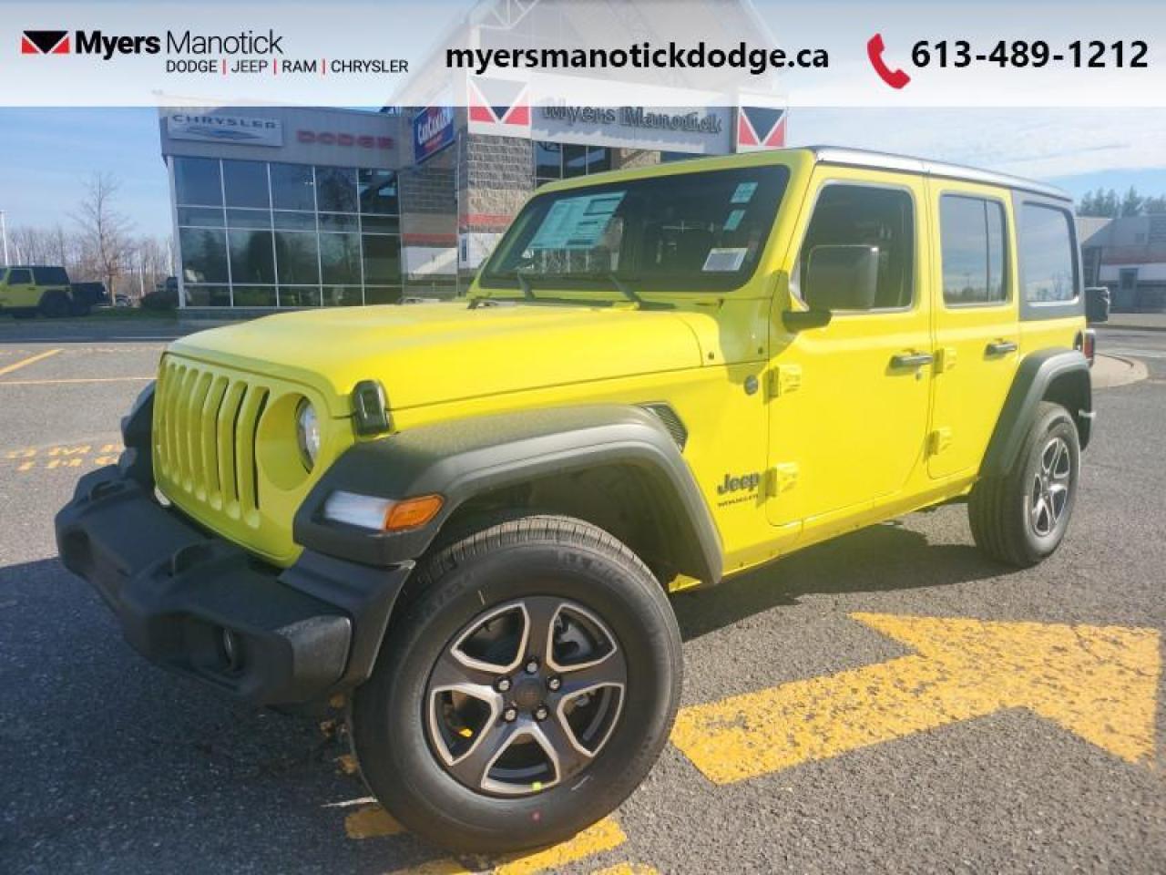 New 2023 Jeep Wrangler Sport   - Aluminum Wheels -  Rear Camera - $198.82 /Wk for sale in Ottawa, ON