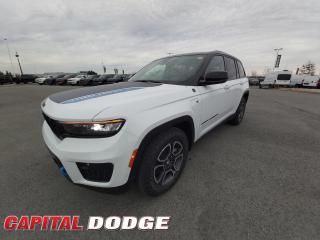 This Jeep Grand Cherokee 4xe delivers a Intercooled Turbo Gas engine powering this Automatic transmission. TWO TONE PAINT GROUP, TRANSMISSION: 8-SPEED TORQUEFLITE AUTO PHEV (STD), REAR SEAT VIDEO GROUP 1 -inc: USB Video Port, Seatback Video Screens, Amazon Fire TV Built-In.*This Jeep Grand Cherokee 4xe Comes Equipped with These Options *QUICK ORDER PACKAGE 27K -inc: Engine: 2.0L DOHC I-4 DI Turbo PHEV, Transmission: 8-Speed TorqueFlite Auto PHEV , LUXURY TECH GROUP III -inc: Hands-Free Power Liftgate, Power Tilt/Telescope Steering Column, 2nd-Row Manual Window Shades, Rain-Sensing Windshield Wipers, Front/Rear Doors & Liftgate w/Passive Entry, Wireless Charging Pad, A/D Digital Display Rearview Mirrors, Memory Steering Column, GLOBAL BLK W/GLOBAL BLK, CAPRI SUEDE LEATHER SEATS, ENGINE: 2.0L DOHC I-4 DI TURBO PHEV (STD), COMMANDVIEW DUAL-PANE SUNROOF, BRIGHT WHITE, BLACK, ADVANCED PROTECH GROUP II -inc: Intersection Collision Assist System, Surround View Camera System, Park-Sense Front & Rear Park Assist w/Stop, Night Vision w/Pedestrian-Animal Detection, Wheels: 18 x 8.0 Machined/Painted Aluminum, Voice Activated Dual Zone Front Automatic Air Conditioning w/Front Infrared.* Why Buy From Us? *Thank you for choosing Capital Dodge as your preferred dealership. We have been helping customers and families here in Ottawa for over 60 years. From our old location on Carling Avenue to our Brand New Dealership here in Kanata, at the Palladium AutoPark. If youre looking for the best price, best selection and best service, please come on in to Capital Dodge and our Friendly Staff will be happy to help you with all of your Driving Needs. You Always Save More at Ottawas Favourite Chrysler Store* Stop By Today *Test drive this must-see, must-drive, must-own beauty today at Capital Dodge Chrysler Jeep, 2500 Palladium Dr Unit 1200, Kanata, ON K2V 1E2.