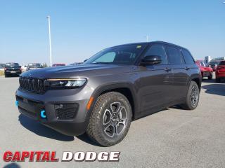 This Jeep Grand Cherokee 4xe delivers a Intercooled Turbo Gas engine powering this Automatic transmission. TWO TONE PAINT GROUP, TRANSMISSION: 8-SPEED TORQUEFLITE AUTO PHEV (STD), REAR SEAT VIDEO GROUP 1 -inc: USB Video Port, Seatback Video Screens, Amazon Fire TV Built-In.* This Jeep Grand Cherokee 4xe Features the Following Options *QUICK ORDER PACKAGE 27K -inc: Engine: 2.0L DOHC I-4 DI Turbo PHEV, Transmission: 8-Speed TorqueFlite Auto PHEV , LUXURY TECH GROUP III -inc: Hands-Free Power Liftgate, Power Tilt/Telescope Steering Column, 2nd-Row Manual Window Shades, Rain-Sensing Windshield Wipers, Front/Rear Doors & Liftgate w/Passive Entry, Wireless Charging Pad, A/D Digital Display Rearview Mirrors, Memory Steering Column, GLOBAL BLK W/GLOBAL BLK, CAPRI SUEDE LEATHER SEATS, ENGINE: 2.0L DOHC I-4 DI TURBO PHEV (STD), COMMANDVIEW DUAL-PANE SUNROOF, BLACK, BALTIC GREY METALLIC, ADVANCED PROTECH GROUP II -inc: Intersection Collision Assist System, Surround View Camera System, Park-Sense Front & Rear Park Assist w/Stop, Night Vision w/Pedestrian-Animal Detection, Wheels: 18 x 8.0 Machined/Painted Aluminum, Voice Activated Dual Zone Front Automatic Air Conditioning w/Front Infrared.* Why Buy From Us? *Thank you for choosing Capital Dodge as your preferred dealership. We have been helping customers and families here in Ottawa for over 60 years. From our old location on Carling Avenue to our Brand New Dealership here in Kanata, at the Palladium AutoPark. If youre looking for the best price, best selection and best service, please come on in to Capital Dodge and our Friendly Staff will be happy to help you with all of your Driving Needs. You Always Save More at Ottawas Favourite Chrysler Store* Visit Us Today *A short visit to Capital Dodge Chrysler Jeep located at 2500 Palladium Dr Unit 1200, Kanata, ON K2V 1E2 can get you a dependable Grand Cherokee 4xe today!