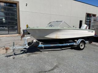 1969 Hourston Glascraft 16. 60HP Johnson outboard runs well, Canvas soft top, Highliner trailer. Leasing and financing available. All trades accepted. null