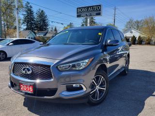 <p><span style=font-family: Segoe UI, sans-serif; font-size: 18px;>SUPER LUXURIOUS AND SPACIOUS INFINITI SPORT-UTILITY VEHICLE IN EXCELLENT CONDITION, EQUIPPED W/ THE EVER RELIABLE 6 CYLINDER 3.5L DOHC ENGINE, FULLY LOADED W/ UPGRADED PREMIUM SPEAKER SOUND SYSTEM, INTUITIVE ALL-WHEEL DRIVE, 7-PASSENGER W/ THIRD ROW SEATING, CLASS-3 TOW HITCH PACKAGE, BLINDSIDE WARNING SYSTEM, FACTORY REMOTE CAR START, GPS NAVIGATION, POWER LIFTGATE, AUTOMATIC HEADLIGHTS, HEATED LEATHER WRAPPED STEERING WHEEL, HEATED SIDE VIEW MIRRORS, BLUETOOTH CONNECTION, PROXIMITY/KEYLESS ENTRY, PUSH BUTTON START, REAR-VIEW/PANORAMIC CAMERA, LEATHER/HEATED/POWER MEMORY SEATS, POWER MOONROOF AND MUCH MUCH MORE!!! This vehicle comes certified with all-in pricing excluding HST tax and licensing. Also included is a complimentary 36 days complete coverage safety and powertrain warranty, and one year limited powertrain warranty. Please visit www.bossauto.ca for more details!</span></p>