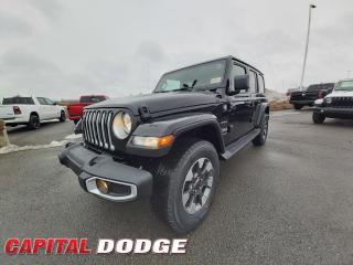 This Jeep Wrangler boasts a Intercooled Turbo Premium Unleaded I-4 2.0 L engine powering this Automatic transmission. WHEELS: 18 X 7.5 TECH GREY MACHINED FACE -inc: Tires: P255/70R18 All-Terrain, TRANSMISSION: 8-SPEED TORQUEFLITE AUTO (STD), TRAILER TOW & HD ELECTRICAL GROUP -inc: Class II Hitch Receiver, 700 Amp Maintenance Free Battery, 4- and 7-Pin Wiring Harness, 240 Amp Alternator, 4 Auxiliary Switches.* This Jeep Wrangler Features the Following Options *QUICK ORDER PACKAGE 22G SAHARA -inc: Engine: 2.0L DOHC I-4 DI Turbo w/ESS, Transmission: 8-Speed TorqueFlite Auto , TIRES: P255/70R18 ALL-TERRAIN, SIDE STEPS W/DIAMOND-PLATE PATTERN, GVWR: 2,494 KGS (5,500 LBS) (STD), ENGINE: 2.0L DOHC I-4 DI TURBO W/ESS (STD), COLD WEATHER GROUP -inc: Heated Steering Wheel, Remote Start System, Tires: P255/70R18 All-Terrain, Front Heated Seats, BODY-COLOUR 3-PIECE HARDTOP, BLACK, LEATHER-FACED SEATS W/SAHARA LOGO -inc: Premium Wrapped IP Bezels, Leather-Wrapped Park Brake Handle, Leather-Wrapped Shift Knob, BLACK, Wheels: 18 x 7.5 Machined w/Grey Spokes.* Why Buy From Us? *Thank you for choosing Capital Dodge as your preferred dealership. We have been helping customers and families here in Ottawa for over 60 years. From our old location on Carling Avenue to our Brand New Dealership here in Kanata, at the Palladium AutoPark. If youre looking for the best price, best selection and best service, please come on in to Capital Dodge and our Friendly Staff will be happy to help you with all of your Driving Needs. You Always Save More at Ottawas Favourite Chrysler Store* Visit Us Today *A short visit to Capital Dodge Chrysler Jeep located at 2500 Palladium Dr Unit 1200, Kanata, ON K2V 1E2 can get you a dependable Wrangler today!