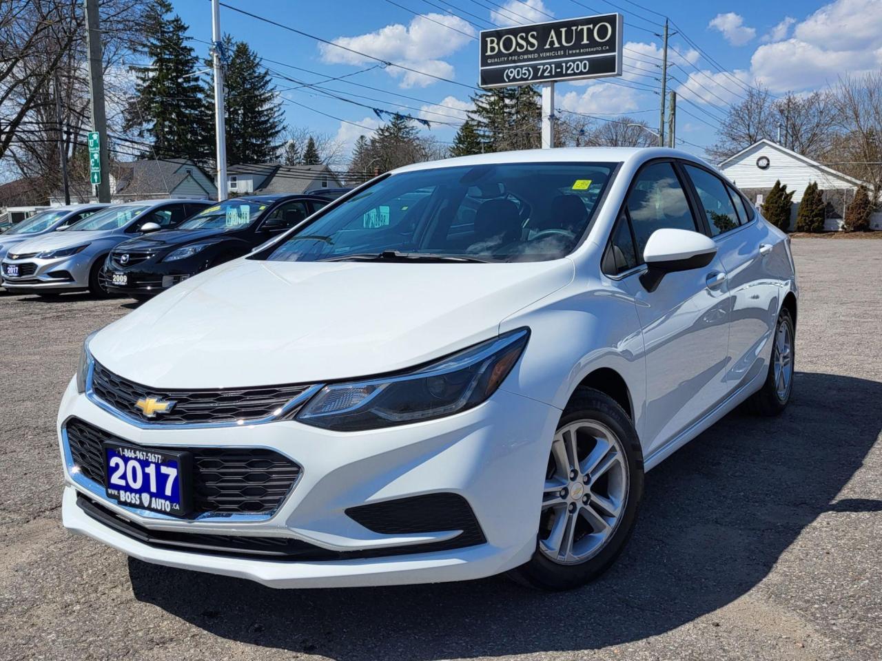 <p><span style=font-family: Segoe UI, sans-serif; font-size: 18px;>EXCELLENT CONDITION PEARL WHITE ON BLACK CHEVROLET SEDAN W/ GREAT MILEAGE, EQUIPPED W/ THE VERY FUEL EFFICIENT 4 CYLINDER 1.4L ECOTECH TURBO ENGINE, LOADED W/ REAR-VIEW CAMERA, HEATED SEATS, APPLE AND ANDROID CAR PLAY, TINTED WINDOWS, FACTORY REMOTE CAR START, BLUETOOTH CONNECTION, ON-STAR ASSIST, POWER LOCKS/WINDOWS AND MIRRORS, KEYLESS/PROXIMITY ENTRY, CRUISE CONTROL, AUTOMATIC HEADLIGHTS, AIR CONDITIONING, WARRANTIES AND MORE! This vehicle comes certified with all-in pricing excluding HST tax and licensing. Also included is a complimentary 36 days complete coverage safety and powertrain warranty, and one year limited powertrain warranty. Please visit our website at www.bossauto.ca today!</span></p>