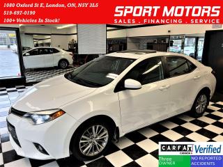 Used 2015 Toyota Corolla LE+Sunroof+Camera+Bluetooth+A/C+CLEAN CARFAX for sale in London, ON