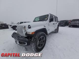 This Jeep Wrangler boasts a Regular Unleaded V-6 3.6 L engine powering this Automatic transmission. WHEELS: 18 X 7.5 MACHINED W/GREY SPOKES (STD), TRANSMISSION: 8-SPEED TORQUEFLITE AUTO (STD), TIRES: P255/70R18 ALL-TERRAIN.* This Jeep Wrangler Features the Following Options *QUICK ORDER PACKAGE 24G SAHARA -inc: Engine: 3.6L Pentastar VVT V6 w/ESS, Transmission: 8-Speed TorqueFlite Auto , GVWR: 2,494 KGS (5,500 LBS) (STD), ENGINE: 3.6L PENTASTAR VVT V6 W/ESS, DUAL TOP GROUP -inc: Black Premium Sunrider Soft Top (ST2), COLD WEATHER GROUP -inc: Heated Steering Wheel, Remote Start System, Tires: P255/70R18 All-Terrain, Front Heated Seats, BRIGHT WHITE, BLACK, CLOTH BUCKET SEATS W/SAHARA LOGO, Wheels: 18 x 7.5 Machined w/Grey Spokes, Voice Activated Dual Zone Front Automatic Air Conditioning, Variable Intermittent Wipers.* Why Buy From Us? *Thank you for choosing Capital Dodge as your preferred dealership. We have been helping customers and families here in Ottawa for over 60 years. From our old location on Carling Avenue to our Brand New Dealership here in Kanata, at the Palladium AutoPark. If youre looking for the best price, best selection and best service, please come on in to Capital Dodge and our Friendly Staff will be happy to help you with all of your Driving Needs. You Always Save More at Ottawas Favourite Chrysler Store* Visit Us Today *Live a little- stop by Capital Dodge Chrysler Jeep located at 2500 Palladium Dr Unit 1200, Kanata, ON K2V 1E2 to make this car yours today!