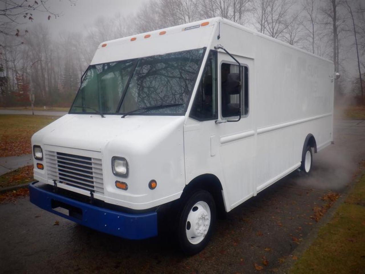 2014 Ford E-450 Utilimaster 18 foot Cargo step Van With Rear Shelving, 6.8L V10 SOHC 30V engine, 10 cylinder, 1 door, RWD, AM/FM radio, white exterior, black interior. Certificate and decal valid to December 2023 $41,210.00 plus $375 processing fee, $41,585.00 total payment obligation before taxes.  Listing report, warranty, contract commitment cancellation fee. All above specifications and information is considered to be accurate but is not guaranteed and no opinion or advice is given as to whether this item should be purchased. We do not allow test drives due to theft, fraud and acts of vandalism. Instead we provide the following benefits: Complimentary Warranty (with options to extend), Limited Money Back Satisfaction Guarantee on Fully Completed Contracts, Contract Commitment Cancellation, and an Open-Ended Sell-Back Option. Ask seller for details or call 604-522-REPO(7376) to confirm listing availability.