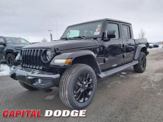 This Jeep Gladiator delivers a Regular Unleaded V-6 3.6 L engine powering this Automatic transmission. TRANSMISSION: 8-SPEED AUTOMATIC (STD), TRAILER TOW PACKAGE -inc: Trailer Hitch Zoom, Class IV Hitch Receiver, Heavy-Duty Engine Cooling, 240-Amp Alternator, TRAC-LOK LIMITED-SLIP REAR DIFFERENTIAL.* This Jeep Gladiator Features the Following Options *QUICK ORDER PACKAGE 24N HIGH ALTITUDE -inc: Engine: 3.6L Pentastar VVT V6 w/ESS, Transmission: 8-Speed Automatic, Dana M210 Wide Front Axle, Heated Steering Wheel, Remote Start System, Front Heated Seats, Leather-Wrapped Steering Wheel, Leather-Wrapped Shift Knob, High Altitude Package, Body-Colour Door & Tailgate Handles, Sport Front Shock Absorbers, Body-Colour Grille w/Gloss Black, Body-Colour Front Bumper, Body-Colour Rear Bumper w/Step Pads, Rear Seat Armrest w/Cupholders, Exterior Mirrors w/Turn Signals, Blind-Spot/Rear Cross-Path Detection, Park-Sense Rear Park Assist System, Sport Rear Shock Absorbers, Caramel Interior Accents, Premium Wrapped IP Bezels w/Caramel, Daytime Running Lights w/LED Accents, LED Park Turn Lamps, LED Fog Lamps, LED Reflector Headlamps, LED Taillamps, Body-Colour Fender Flares, Dana M220 Wide Rear Axle, Grey & Black Trail Rated Badge, Dark Premium Exterior Accents, Full-Length Premium Armrests, Gloss Black Limited Badge, Leather-Wrapped Park Brake Hand , MOPAR SPRAY-IN BEDLINER, MOPAR HARDTOP HEADLINER, GVWR: 2630 KG (5800 LBS) (STD), ENGINE: 3.6L PENTASTAR VVT V6 W/ESS (STD), BLACK, QUILTED NAPPA LEATHER-FACED BUCKET SEAT, BLACK, Wheels: 20 x 8 Gloss Black Aluminum, Voice Activated Dual Zone Front Automatic Air Conditioning, Variable Intermittent Wipers.* Why Buy From Us? *Thank you for choosing Capital Dodge as your preferred dealership. We have been helping customers and families here in Ottawa for over 60 years. From our old location on Carling Avenue to our Brand New Dealership here in Kanata, at the Palladium AutoPark. If youre looking for the best price, best selection and best service, please come on in to Capital Dodge and our Friendly Staff will be happy to help you with all of your Driving Needs. You Always Save More at Ottawas Favourite Chrysler Store* Visit Us Today *Stop by Capital Dodge Chrysler Jeep located at 2500 Palladium Dr Unit 1200, Kanata, ON K2V 1E2 for a quick visit and a great vehicle!