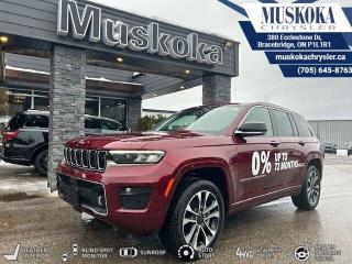 This Jeep Grand Cherokee Overland, with a Regular Unleaded V-6 3.6 L/220 engine, features a 8-Speed Automatic w/OD transmission, and generates 26 highway/19 city L/100km. Find this vehicle with only 32 kilometers!  Jeep Grand Cherokee Overland Options: This Jeep Grand Cherokee Overland offers a multitude of options. Technology options include: 2 LCD Monitors In The Front, AM/FM/HD/Satellite w/Seek-Scan, Clock, Speed Compensated Volume Control, Aux Audio Input Jack, Steering Wheel Controls, Voice Activation, Radio Data System and Uconnect External Memory Control, Radio: Uconnect 5 Nav w/10.1 Display, Voice Activated Dual Zone Front Automatic Air Conditioning, 2 LCD Monitors In The Front.  Safety options include Speed Sensitive Rain Detecting Variable Intermittent Wipers w/Heated Wiper Park, Tailgate/Rear Door Lock Included w/Power Door Locks, 2 LCD Monitors In The Front, Power Door Locks w/Autolock Feature, Airbag Occupancy Sensor.  Visit Us: Find this Jeep Grand Cherokee Overland at Muskoka Chrysler today. We are conveniently located at 380 Ecclestone Dr Bracebridge ON P1L1R1. Muskoka Chrysler has been serving our local community for over 40 years. We take pride in giving back to the community while providing the best customer service. We appreciate each and opportunity we have to serve you, not as a customer but as a friend