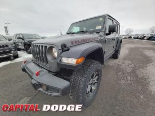 This Jeep Wrangler boasts a Gas engine powering this Automatic transmission. WHEELS: 17 X 7.5 POLISHED ALUMINUM W/BLACK, TRANSMISSION: 8-SPEED TORQUEFLITE AUTO -inc: Selec-Speed Control, TRAILER TOW & HD ELECTRICAL GROUP -inc: Class II Hitch Receiver, 700 Amp Maintenance Free Battery, 4- and 7-Pin Wiring Harness, 240 Amp Alternator, Auxiliary Switches.* This Jeep Wrangler Features the Following Options *QUICK ORDER PACKAGE 25R RUBICON -inc: Engine: 3.6L Pentastar VVT V6 w/eTorque, Transmission: 8-Speed TorqueFlite Auto , TIRES: LT285/70R17C BSW ON/OFF-ROAD (STD), STING-GREY, GVWR: 2,630 KGS (5,800 LBS) (STD), ENGINE: 3.6L PENTASTAR VVT V6 W/ETORQUE -inc: 600 Amp Maintenance Free Battery, 48-Volt Belt Starter Generator, Delete Alternator, COLD WEATHER GROUP -inc: Heated Steering Wheel, Front Heated Seats, BLACK, CLOTH SEATS W/RUBICON LOGO & UTILITY GRID, BLACK FREEDOM TOP 3-PIECE HARDTOP -inc: Freedom Panel Storage Bag, Rear Window Defroster, Rear Window Wiper w/Washer, 4.10 REAR AXLE RATIO (STD), Voice Activated Dual Zone Front Automatic Air Conditioning.* Why Buy From Us? *Thank you for choosing Capital Dodge as your preferred dealership. We have been helping customers and families here in Ottawa for over 60 years. From our old location on Carling Avenue to our Brand New Dealership here in Kanata, at the Palladium AutoPark. If youre looking for the best price, best selection and best service, please come on in to Capital Dodge and our Friendly Staff will be happy to help you with all of your Driving Needs. You Always Save More at Ottawas Favourite Chrysler Store* Stop By Today *Come in for a quick visit at Capital Dodge Chrysler Jeep, 2500 Palladium Dr Unit 1200, Kanata, ON K2V 1E2 to claim your Jeep Wrangler!