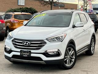 ONE OWNER.. NO ACCIDENT.. LIMITED..<br><div>CERTIFIED.. WARRANTY.. AWD 

SAFETY INCLUDED FOR NO EXTRA COST!

ONE YEAR WARRANTY INCLUDED FOR NO EXTRA COST! 

2017 HYUNDAI SANTA FE LIMITED 2.0T.
FULLY LOADED TO OF THE LINE! 

MANY OPTIONS TO LIST 
PANORAMIC ROOF 
NAVIGATION 
BACK UP CAMERA & SENSORS
LEATHER & POWER SEATS 
HEATED FRONT & BACK SETS 
COOLING FRONT SEATS 
POWER TAILGATE 
INFINITY SOUNDS SYSTEM 
KEY LESS ENTRY, PUSH START AND REMOTE START 
19” ALLOY RIMS 
BLIND SPOT DEDUCTION 
AND MUCH MORE 

THIS SUV HAS BEEN MAINTAINED VERY WELL AT HYUNDAI DEALERSHIP WITH FULL OF SERVICE RECORDS AVAILABLE! 

LOOKS AND DRIVERS LIKE BRAND NEW WITH NO ANY ISSUES.. ITS READY TO GO! 

# JUST INSTALLED BRAND NEW BRAKES ( Rotors & Pads ) ALL AROUND! FRESH OIL CHANGE JUST DONE! 
PROFESSIONALLY DETAILED & SHAMPOOED

FINANCING AVAILABLE FOR ANY CREDIT WE PROVIDE THE BEST FINANCING RATE WITH OPEN LOAN TERMS

PRICE + TAX

OSCARS MOTORS
1421 Speers Rd, Oakville  See</div>