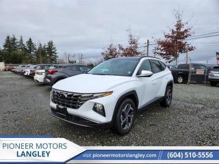 <b>Low Mileage!</b><br> <br> At Pioneer Motors Langley, our team of professionals will guide you to make the right choice for your future vehicle. You will be advised as to the choice of the right vehicle and the best suitable financing for your needs. <br> <br> Compare at $60170 - Pioneer value price is just $58990! <br> <br>   This Hyundai Tucson Hybrid questions every detail with a relentless effort to improve your driving experience. This  2023 Hyundai Tucson Hybrid is for sale today in Langley. <br> <br>This 2023 Hyundai Tucson Hybrid was made with eye for detail. From subtle surprises to bold design features, every part of this SUV is a treat. Stepping into the interior feels like a step right into the future with breathtaking technology and luxury that will make your smartphone jealous. Add on an intelligently capable chassis and drivetrain and you have the SUV of the future, ready for you today.This low mileage  SUV has just 2,377 kms. Its  nice in colour  . It has a 6 speed auto transmission and is powered by a  226HP 1.6L 4 Cylinder Engine. <br> <br> Our Tucson Hybrids trim level is Ultimate. Taking things a step further, this Tucson Hybrid with the Ultimate trim adds memory settings for front seat positions, voice-activated dual-zone climate control and an aerial view camera system, and also includes an automatic full-time all-wheel drive system, an express open/close glass sunroof with a power sunshade, heated and ventilated leather seats with 8-way power adjustment and 2-way lumbar support, a heated leather-wrapped steering wheel, proximity keyless entry with remote start, a power-operated smart rear liftgate with proximity cargo access, and a 10.25-inch infotainment screen bundled with Apple CarPlay and Android Auto, onboard navigation with voice-activation, and a premium 8-speaker Bose audio system. Road safety is taken care of, thanks to adaptive cruise control, blind spot detection, lane keeping assist, lane departure warning, forward collision avoidance with pedestrian & cyclist detection, rear collision mitigation, driver monitoring alert, rear parking sensors, LED headlights with automatic high beams, and a rear view camera system.<br> <br>To apply right now for financing use this link : <a href=https://www.pioneermotorslangley.com/finance/ target=_blank>https://www.pioneermotorslangley.com/finance/</a><br><br> <br/><br>Let us make your visit to our dealership as pleasant and rewarding as it can be. All pricing is plus $995 Documentation fee and applicable taxes. o~o