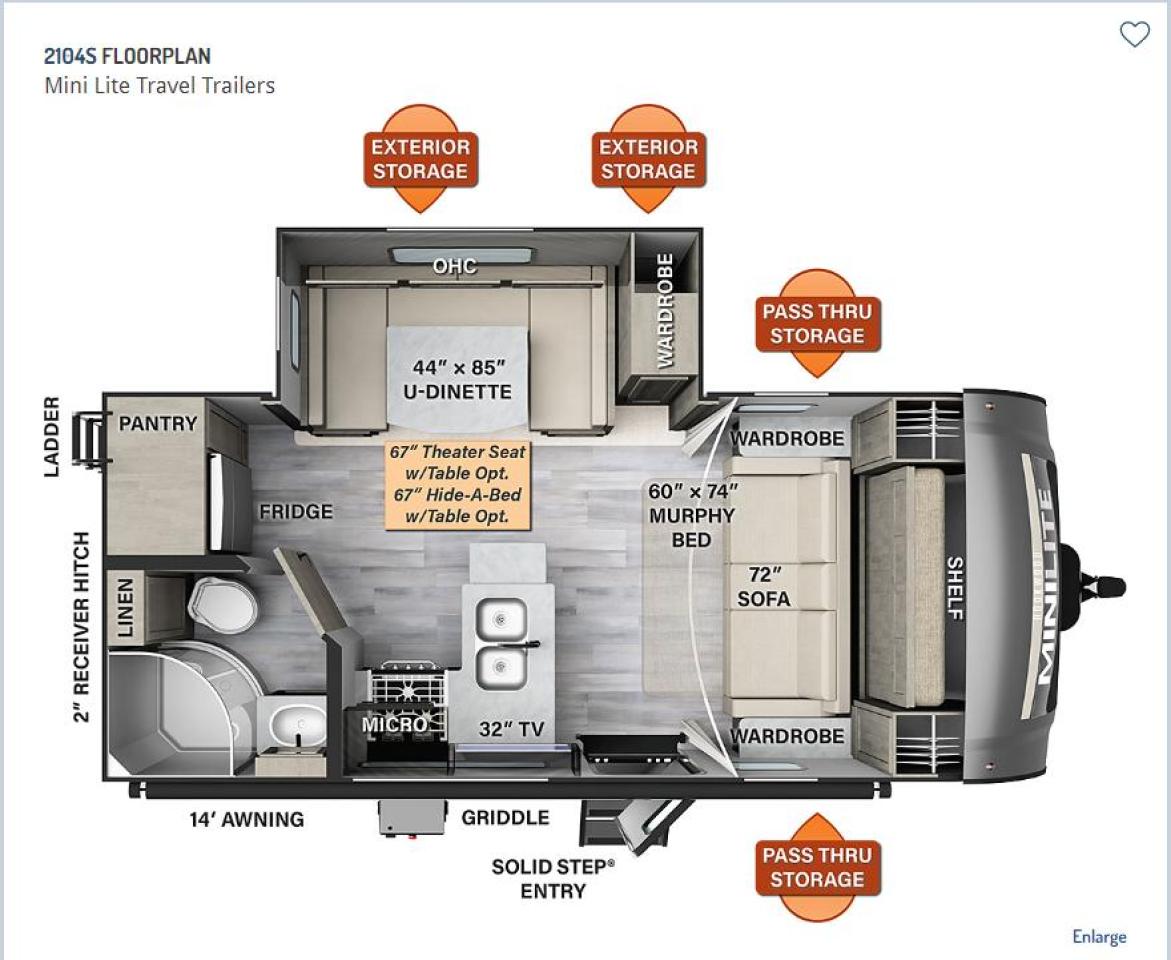 2023 Forest River ROCKWOOD ON ORDER - MINI LITE 2104S