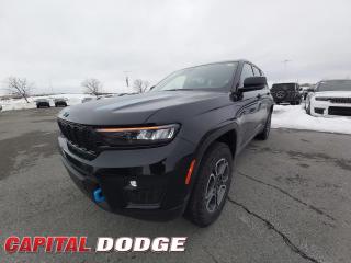 This Jeep Grand Cherokee 4xe delivers a Intercooled Turbo Gas engine powering this Automatic transmission. TRANSMISSION: 8-SPEED TORQUEFLITE AUTO PHEV (STD), REAR SEAT VIDEO GROUP 1 -inc: USB Video Port, Seatback Video Screens, Amazon Fire TV Built-In, QUICK ORDER PACKAGE 27K -inc: Engine: 2.0L DOHC I-4 DI Turbo PHEV, Transmission: 8-Speed TorqueFlite Auto PHEV.*This Jeep Grand Cherokee 4xe Comes Equipped with These Options *LUXURY TECH GROUP III -inc: Hands-Free Power Liftgate, Power Tilt/Telescope Steering Column, 2nd-Row Manual Window Shades, Rain-Sensing Windshield Wipers, Front/Rear Doors & Liftgate w/Passive Entry, Wireless Charging Pad, A/D Digital Display Rearview Mirrors, Memory Steering Column, GLOBAL BLK W/GLOBAL BLK, CAPRI SUEDE LEATHER SEATS, ENGINE: 2.0L DOHC I-4 DI TURBO PHEV (STD), DIAMOND BLACK CRYSTAL PEARL, COMMANDVIEW DUAL-PANE SUNROOF, BODY-COLOUR ROOF -inc: Monotone Paint, ADVANCED PROTECH GROUP II -inc: Intersection Collision Assist System, Surround View Camera System, Park-Sense Front & Rear Park Assist w/Stop, Night Vision w/Pedestrian-Animal Detection, Wheels: 18 x 8.0 Machined/Painted Aluminum, Voice Activated Dual Zone Front Automatic Air Conditioning w/Front Infrared, Vinyl Door Trim Insert.* Why Buy From Us? *Thank you for choosing Capital Dodge as your preferred dealership. We have been helping customers and families here in Ottawa for over 60 years. From our old location on Carling Avenue to our Brand New Dealership here in Kanata, at the Palladium AutoPark. If youre looking for the best price, best selection and best service, please come on in to Capital Dodge and our Friendly Staff will be happy to help you with all of your Driving Needs. You Always Save More at Ottawas Favourite Chrysler Store* Stop By Today *Come in for a quick visit at Capital Dodge Chrysler Jeep, 2500 Palladium Dr Unit 1200, Kanata, ON K2V 1E2 to claim your Jeep Grand Cherokee 4xe!