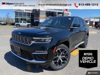 <b>Advanced ProTech Group IV, Luxury Tech Group V, Rear Seat Video Group I</b><br>  <br> <br>Call 613-489-1212 to speak to our friendly sales staff today, or come by the dealership!<br> <br>  With an all-new hybrid powertrain, this all-new Grand Cherokees ability goes much farther than the rocky trails. <br> <br>This hybrid Jeep Grand Cherokee 4xe is second to none when it comes to efficiency, safety, and capability. Improving on its legendary design with exceptional materials and elevated craftsmanship, this Cherokee 4xe creates an unforgettable driving experience. With plenty of room for your adventure gear, enough seats for your whole family and incredible off-road capability, this 2023 Jeep Grand Cherokee 4xe has you covered! <br> <br> This diamond black crystal pearl SUV  has an automatic transmission and is powered by a  375HP 2.0L 4 Cylinder Engine. This is a demonstrator vehicle driven by a member of our staff and has just 9896 kms.<br><br> View the original window sticker for this vehicle with this url <b><a href=http://www.chrysler.com/hostd/windowsticker/getWindowStickerPdf.do?vin=1C4RJYE66P8784129 target=_blank>http://www.chrysler.com/hostd/windowsticker/getWindowStickerPdf.do?vin=1C4RJYE66P8784129</a></b>.<br> <br>To apply right now for financing use this link : <a href=https://CreditOnline.dealertrack.ca/Web/Default.aspx?Token=3206df1a-492e-4453-9f18-918b5245c510&Lang=en target=_blank>https://CreditOnline.dealertrack.ca/Web/Default.aspx?Token=3206df1a-492e-4453-9f18-918b5245c510&Lang=en</a><br><br> <br/> Weve discounted this vehicle $3569.    0% financing for 48 months. 4.59% financing for 96 months. <br> Buy this vehicle now for the lowest weekly payment of <b>$280.18</b> with $0 down for 96 months @ 4.59% APR O.A.C. ( Plus applicable taxes -  $1199  fees included in price    ).  Incentives expire 2024-07-02.  See dealer for details. <br> <br>If youre looking for a Dodge, Ram, Jeep, and Chrysler dealership in Ottawa that always goes above and beyond for you, visit Myers Manotick Dodge today! Were more than just great cars. We provide the kind of world-class Dodge service experience near Kanata that will make you a Myers customer for life. And with fabulous perks like extended service hours, our 30-day tire price guarantee, the Myers No Charge Engine/Transmission for Life program, and complimentary shuttle service, its no wonder were a top choice for drivers everywhere. Get more with Myers!<br> Come by and check out our fleet of 40+ used cars and trucks and 100+ new cars and trucks for sale in Manotick.  o~o