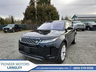 <b>Sunroof, Leather Seats, Heated Seats, Rear View Camera, Heated Steering Wheel, Bluetooth, Aluminum Wheels, WiFi 4G,  Remote Keyless Entry</b><br> <br> At Pioneer Motors Langley, our team of professionals will guide you to make the right choice for your future vehicle. You will be advised as to the choice of the right vehicle and the best suitable financing for your needs. <br> <br> Compare at $50990 - Pioneer value price is just $49990! <br> <br>   This Range Rover Evoque, with its perfected styling, set the default design that most if not all vehicles within the Land Rover/Range Rover line-up were built and crafted by. This  2020 Land Rover Range Rover Evoque is for sale today in Langley. <br> <br>This Range Rover Evoque is the first luxury compact SUV by Land Rover, and it has been a thorough success ever since its debut. With such a strikingdesign, a beautifully crafted interior and the more recent added amazing off road capabilities, make this Evoque truly one of the best choices for a new luxury compact SUV. This  SUV has 55,590 kms. Its  nice in colour  . It has an automatic transmission and is powered by a  246HP 2.0L 4 Cylinder Engine.  It may have some remaining factory warranty, please check with dealer for details. <br> <br> Our Range Rover Evoques trim level is P250 SE. The smallest and most charming Range Rover on offer, the stylish crossover Evoque, comes very well appointed with a multitude of options such as adaptive suspension, elegant aluminum wheels, an 8 speaker stereo with an 8 inch high resolution display, Bluetooth connectivity, heated front bucket seats with electronic adjustment, selective service internet access, a heated Windsor leather steering wheel, a fixed glass 1st row sunroof and 2nd row power sunroof with sunshade, push button start, cruise control, voice activated dual zone front automatic climate control, an auto dimming rear view mirror, grained leather seat trim, aluminum interior panel inserts, front and rear parking sensors, a rear view camera and much more.<br> <br>To apply right now for financing use this link : <a href=https://www.pioneermotorslangley.com/finance/ target=_blank>https://www.pioneermotorslangley.com/finance/</a><br><br> <br/><br> Buy this vehicle now for the lowest bi-weekly payment of <b>$365.85</b> with $0 down for 84 months @ 7.99% APR O.A.C. ( Plus applicable taxes -  Plus applicable fees   / Total Obligation of $67579  ).  See dealer for details. <br> <br>Let us make your visit to our dealership as pleasant and rewarding as it can be. All pricing is plus $995 Documentation fee and applicable taxes. o~o