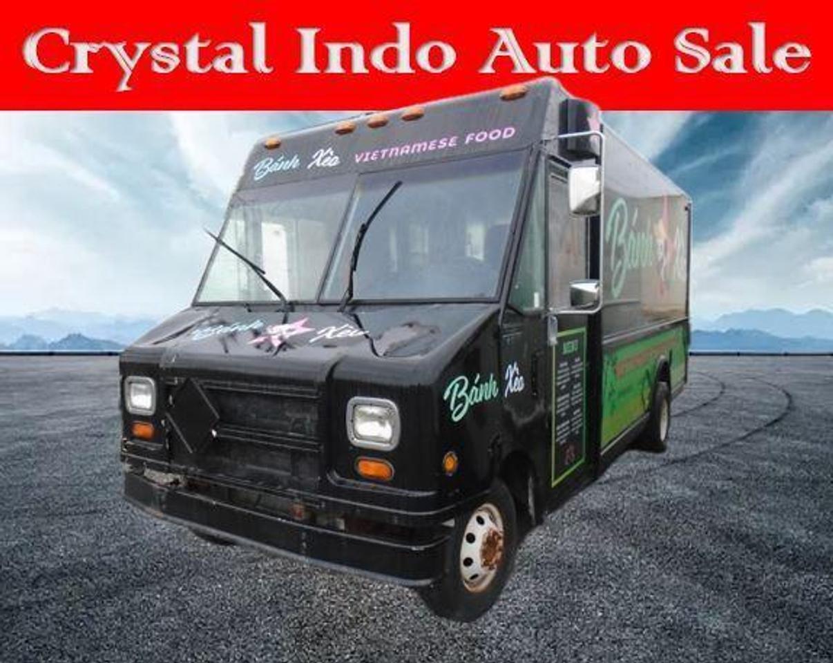 New Engine . Our company customizes and builds food trucks. Sizes come in 12,14,14.5,16,17,17.5,18,20 and 22 ft. length:14 ft, cargo width: 82 inches, door width: 60 inches, cargo height: 81 inches, door height: 74 inches, Wheel base: 138 inches , GVWR: 9,400 lbs, Front Axle: 3,700 lbs, Rear axle: 6,084 lbs, Tire Size: 225/75 R16E, 5.4L GAS, rear roll up door. 
VIN 1FCJE39L1VHB44184
Trades are welcome. Tax and licensing is extra. Safety is the buyers responsibility and expense. 
Crystal Indo Auto has been serving to Canadians for over 25 years, and we like to provide the best service possible to customers all over Canada! Buy Ahead And Pickup From Our Location Or Have It Shipped Directly To Your Door! Ask Us Today! BUY WITH CONFIDENCE! OMVIC & UCDA Registered dealer, Specializing in Commercial Trucks for over 25 years!