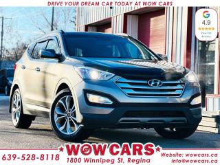 2015 Hyundai Santa fe Limited AWD  <br/> Odometer: 128,513 km <br/> Price: $21,998+taxes <br/> Financing Available  <br/> WOW Factors:-  <br/> -Certified and mechanical inspection  <br/> -Brand New Tires <br/> -Limited Edition <br/> <br/>  <br/> Highlight Features:- <br/> -Blind Spot Monitoring <br/> -Navigation System <br/> -Panoramic sunroof <br/> -Leather Power seats <br/> -Front Heated + Cooled Seats <br/> -Rear Heated Seats <br/> -Heated Steering Wheel <br/> -Alloy Wheels <br/> -Backup-Camera <br/> -Park Assist <br/> -Cruise Control and much more. <br/> <br/>  <br/> Financing Available  <br/> Welcome to WOW CARS Family! <br/> Our prior most priority is the satisfaction of the customers in each aspect. We deal with the sale/purchase of pre-owned Cars, SUVs, VANs, and Trucks. Our main values are Truth, Transparency, and Believe. <br/> <br/>  <br/> Visit WOW CARS Today at 1800 Winnipeg Street Regina, SK S4P1G2, or give us a call at (639) 528-8II8. <br/>