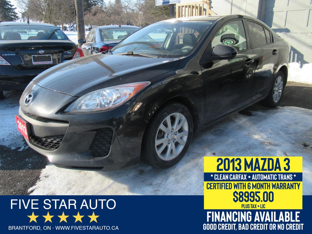 2013 Mazda MAZDA3 GX *Clean Carfax* Certified w/ 6 Month Warranty