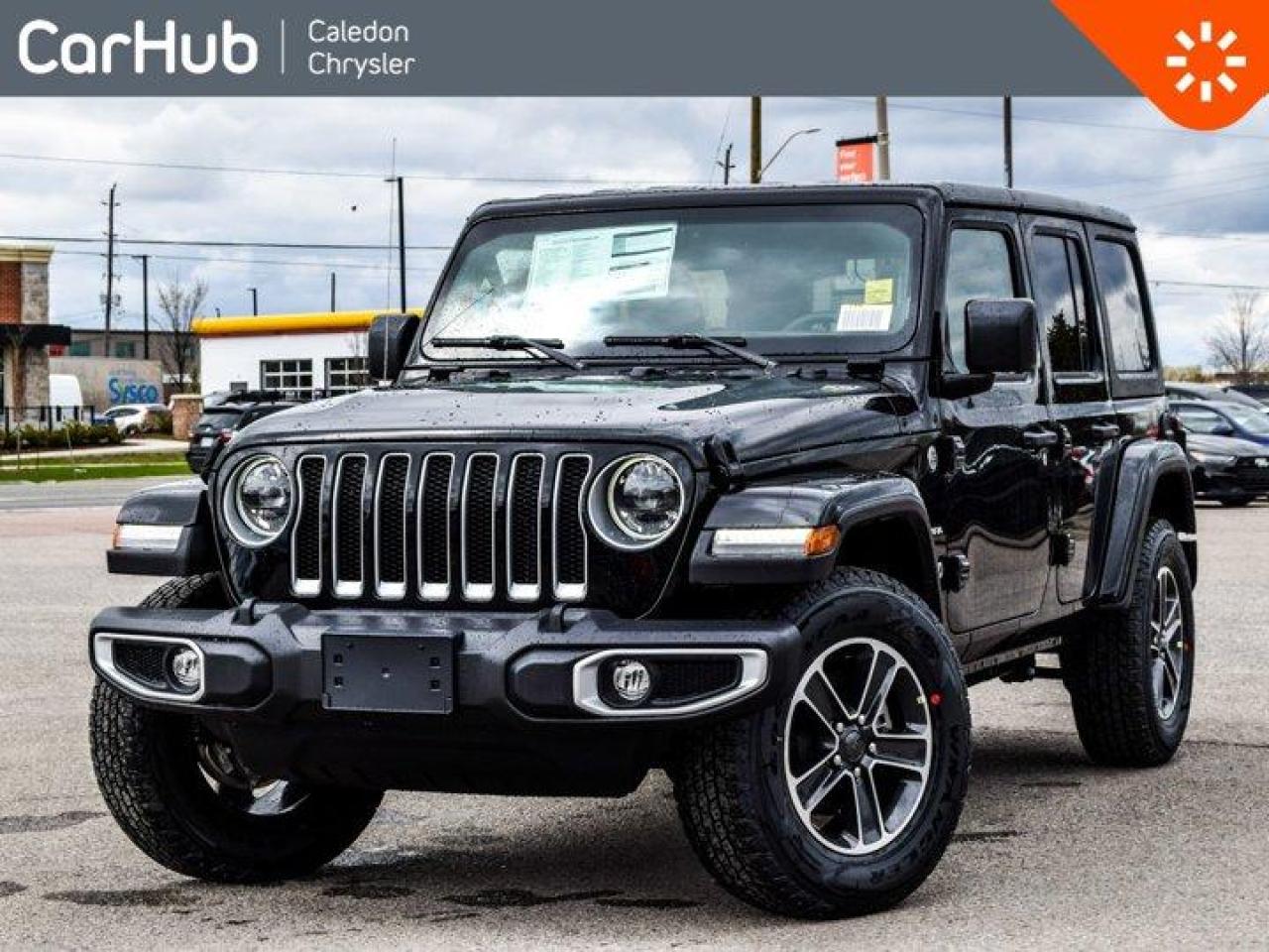 New 2023 Jeep Wrangler Sahara 4 Door Freedom Top LED Lighting Safety Grp Cold Weather Grp for sale in Bolton, ON