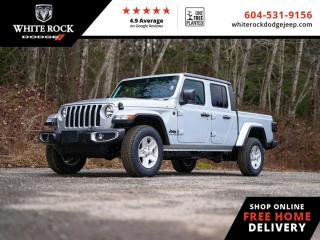 <br> <br>  You no longer have to decide between a Jeep and a truck with the Jeep Gladiator. <br> <br>Built with unmistakable Jeep styling and off-road capability and the capability and hauling power of a pickup truck, you get the best of both worlds with this incredible machine. Thanks to its unmistakable style, rugged off-road technology, and an exhilarating open air truck experience, this unique Jeep Gladiator is ready to change the 4X4 game.<br> <br> This silver zynith Regular Cab 4X4 pickup   has a 6 speed manual transmission and is powered by a  285HP 3.6L V6 Cylinder Engine.<br> <br> Our Gladiators trim level is SPORT 4X4. Engineered to withstand the harshest of conditions, this Gladiator Sport S features heavy duty suspension, class III towing equipment with a trailer wiring harness and trailer sway control, undercarriage skid plates, a full-size spare with underbody storage, removable doors and windows, and a manual convertible top with fixed roll-over protection. This rugged truck also features great convenience features like proximity keyless entry with push button start, illuminated front and rear cupholders, two 12-volt DC power outlets, and tons of storage space. Handling infotainment and connectivity duties is a 7-inch screen powered by Uconnect 4, and features Apple CarPlay, Android Auto, 4G LTE WiFi hotspot internet access, and streaming audio. This vehicle has been upgraded with the following features: Heavy Duty Suspension,  Apple Carplay,  Android Auto,  Tow Package,  Proximity Key,  4g Wifi,  Rear Camera. <br><br> <br/> Total  cash rebate of $6588 is reflected in the price.   Incentives expire 2024-07-02.  See dealer for details. <br> <br>New Vehicle purchases at White Rock Dodge ( DL# 40754) are subject to Fees Totaling $899 Documentation (Government Levies - as per FCA Canada) plus $500 finance placement fee and All Applicable Taxes. <br><br>Our history of continued excellence is backed by putting your interests at the forefront to help you find the vehicle you need. Were conveniently located at 3050 King George Blvd in Surrey. Our team of automotive experts look forward to meeting and serving you! DL# 40754 o~o