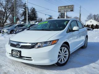 <p class=MsoNormal><span style=font-size: 13.5pt; line-height: 107%; font-family: Segoe UI,sans-serif; color: black;>EXCELLENT CONDITION PEARL WHITE HONDA SEDAN W/ GREAT MILEAGE, EQUIPPED W/ THE EVER RELIABLE 4 CYLINDER 1.8L V-TECH ECO ENGINE, LOADED W/ CRUISE CONTROL, POWER MOONROOF, REMOTE KEYLESS ENTRY, ALLOW RIMS, AM/FM/XM/CD RADIO, AUX INPUT, POWER LOCKS/WINDOWS, HEATED POWER SIDE VIEW MIRRORS, AIR CONDITIONING, SAFETY AND WARRANTY INCLUDED AND MORE!*** FREE RUST-PROOF PACKAGE FOR A LIMITED TIME ONLY *** This vehicle comes certified with all-in pricing excluding HST tax and licensing. Also included is a complimentary 36 days complete coverage safety and powertrain warranty, and one year limited powertrain warranty. Please visit our website at bossauto.ca today!</span></p>