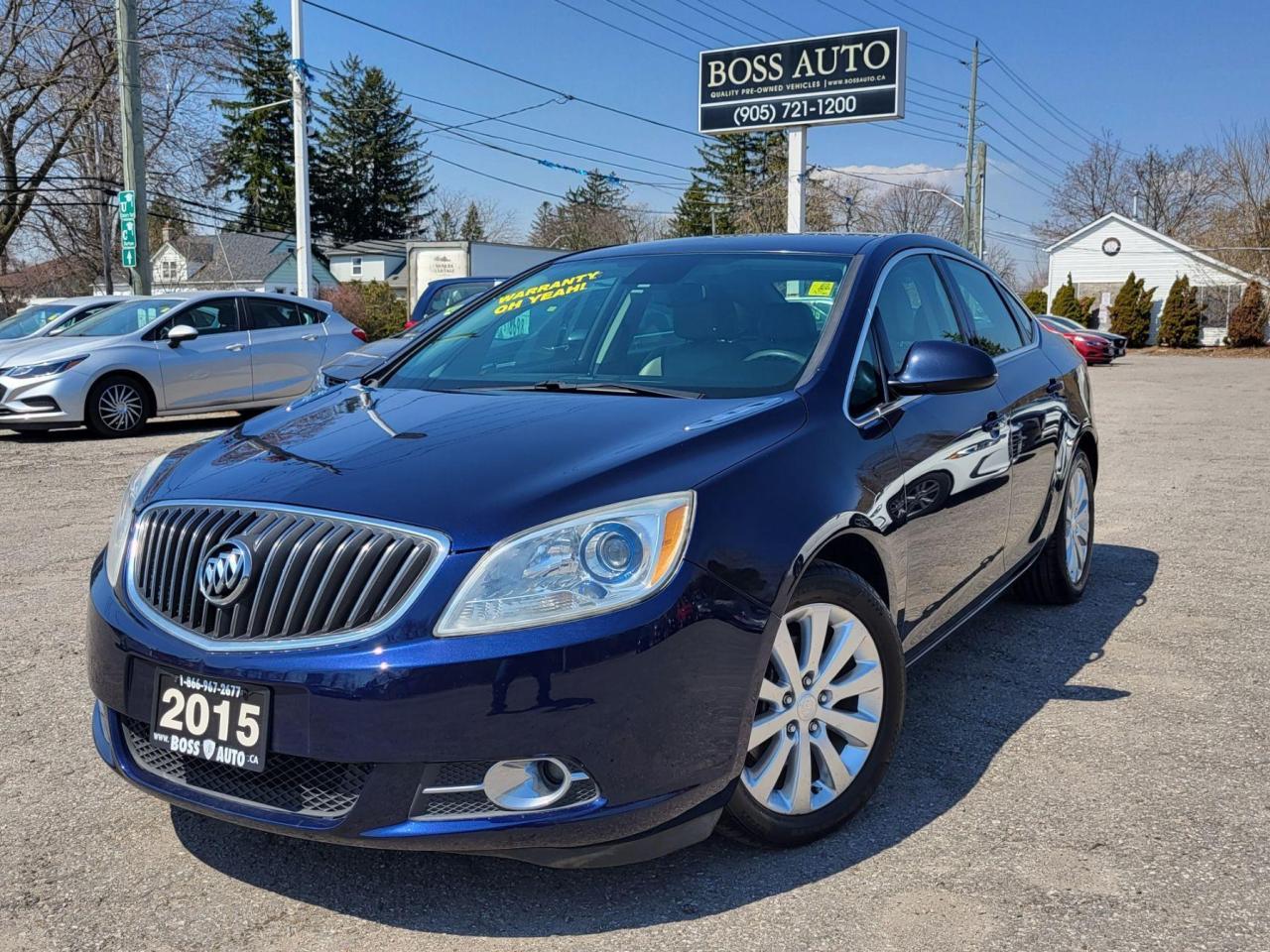 <p class=MsoNormal><span style=font-size: 13.5pt; line-height: 107%; font-family: Segoe UI,sans-serif; color: black;>BEAUTIFULLY BUILT DARK BLUE FOUR DOOR BUICK SEDAN WITH GREAT MILEAGE, EQUIPPED WITH THE FUEL EFFICIENT 4 CYLINDER 2.4L DOHC ECOTECH ENGINE, LOADED W/ LEATHER SEATS, POWER LOCKS/WINDOWS AND MIRRORS, LEATHER WRAPPED HEATED STEERING WHEEL, BLUETOOTH CONNECTION, KEYLESSENTRY,  ON STAR ASSIST, AUX INPUT, AM/FM/CD RADIO, AIR CONDITIONING, WARRANTY AND MUCH MORE! This vehicle comes certified with all-in pricing excluding HST tax and licensing. Also included is a complimentary 36 days complete coverage safety and powertrain warranty, and one year limited powertrain warranty. Please visit www.bossauto.ca for more details!</span></p>
