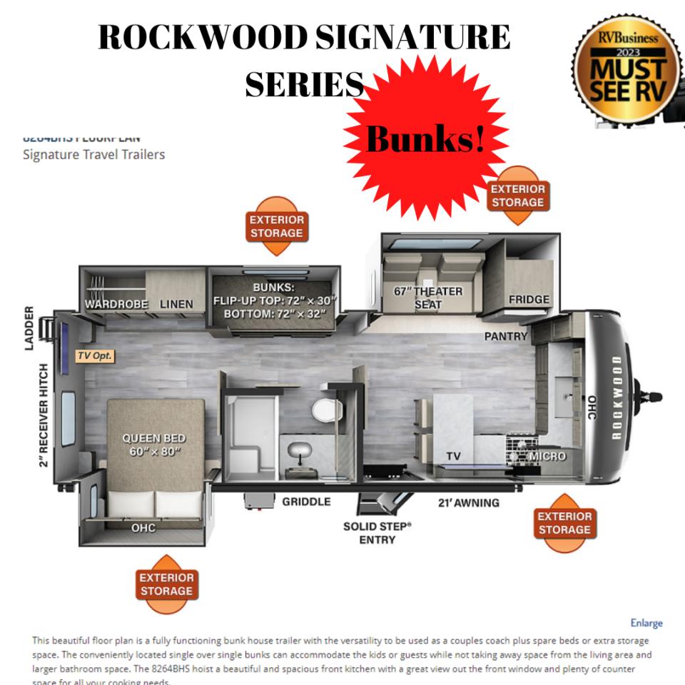 2023 Rockwood Signature 8264 ON ORDER -SIGNATURE 8264BH