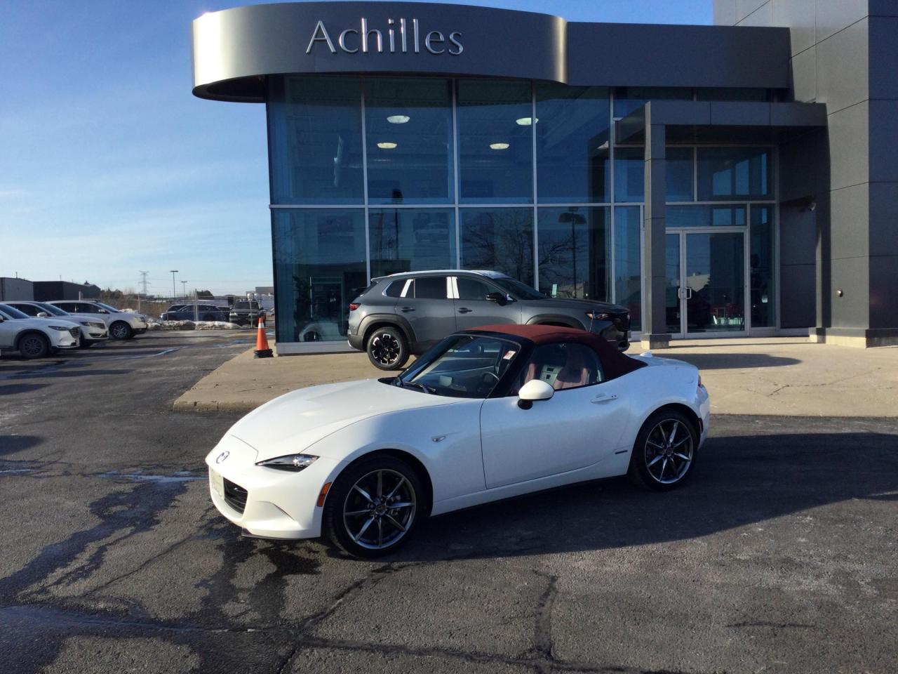 <p>***This vehicle is a stunning, rare find. Anniversary Edition, White with Red Interior, Red Top, and an Automatic Transmission***</p>

<p>MAZDA CERTIFIED PRE-OWNED VEHICLE BENEFITS - THIS IS INCLUDED at ACHILLES MAZDA (not an extra)  160-Point Detailed Inspection  7-Year/140,000-Kilometre Limited Powertrain Warranty*  24hr Emergency Roadside Assistance  30-Day/3,000-Kilometre Exchange Privilege  CarFax® Vehicle History Report  Preferred Interest rates  Available Extended Warranty/Coverage OUR ALL-INCLUSIVE PRICING ON THIS EXCELLENT VEHICLE ALSO INCLUDES:  2YR/40,000KM Sym-Tech Tire-Gard Road Hazard Coverage  Globali Theft Deterrent System  Nitrogen Tire Inflation  OMVIC Fee  Available low rate financing *Price listed is all-inclusive, plus HST and Licensing Only We Want to Be Your Mazda Dealer #idealclubhousecareexperience</p>
<p> </p>

<p><strong>Appointments For New or Pre-Owned Vehicles are always preferred...Speak with one of our Clubhouse Care Specialists prior to your visit so we can prepare and make your experience with us as efficient as possible.</strong></p>

<p><strong>Come and Experience the Achilles Mazda of Milton Difference. You owe it to yourself.</strong></p>
