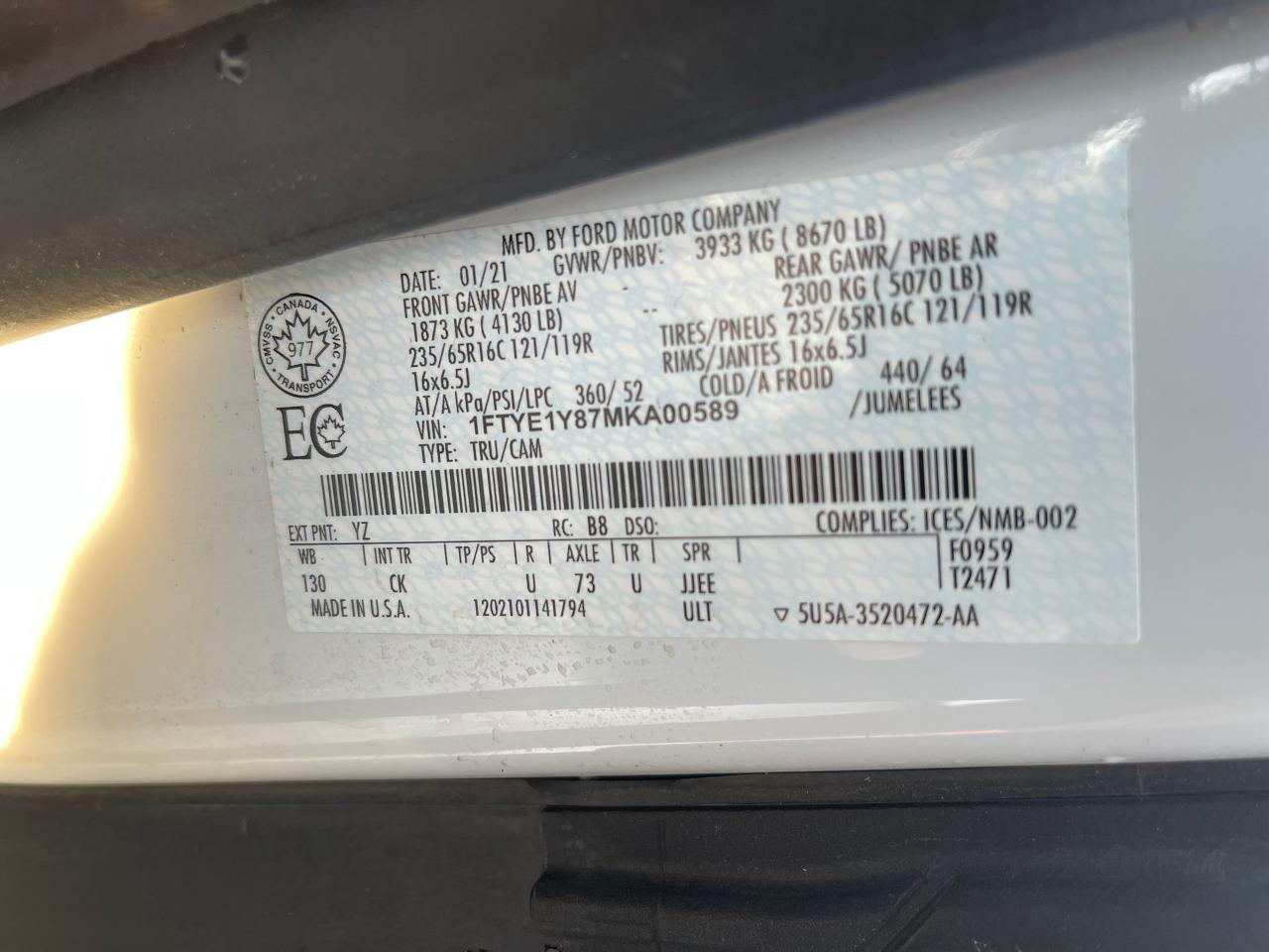 2021 Ford Transit T-150 130" Low Rf 8670 GVWR RWD Photo