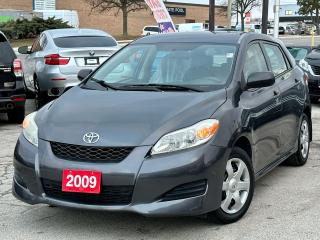 <div>ONE OWNER .. ONTARIO CAR ..</div><div><br></div><div>2009 TOYOTA MATRIX </div><div>1.8L 4 CYLINDER GREAT ON GAS</div><div><br></div><div><span style=font-size: 1em;>ONE OWNER ONTARIO VEHICLE! </span><br></div><div><br></div><div>STRONG ENGINE AND TRANSMISSION! </div><div>RELIABLE CAR IN GREAT CONDITION INSIDE OUT!<br></div><div><br></div><div>2 SETS OF KEYS </div><div>FRESH OIL CHANGE </div><div>FULLY DETAILED </div><div><br></div><div>EQUIPPED WITH:</div><div>POWER WINDOWS</div><div>POWER LOCKS </div><div>AIR CONDITIONING </div><div>KEY LESS ENTRY </div><div><br></div><div><br></div><div>GET IT CERTIFIED FOR ONLY $499 INCLUDING BRAND NEW BRAKES ( ROTORS & PADS ) ALL AROUND! GREAT DEAL! As per OMVIC regulations: Vehicle is not drivable, not certified and not e-tested. </div><div><br></div><div>PLEASE CONTACT US TO BOOK YOUR APPOINTMENT FOR <span style=font-size: 1em;>VIEWING AND TEST DRIVE</span></div>