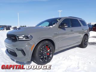 This Dodge Durango delivers a Regular Unleaded V-8 5.7 L engine powering this Automatic transmission. WHEELS: 20 X 10 LIGHTS OUT ALUMINUM, TRANSMISSION: 8-SPEED TORQUEFLITE AUTOMATIC (STD), TOW N GO GROUP -inc: Tires: 295/45ZR20 BSW AS, Performance 4-Wheel Anti-Lock Disc Brakes, High Performance Suspension, Wheels: 20 x 10 Hyper Black Aluminum, Adaptive Damping, Automatic Headlamp Levelling System, Performance-Tuned Steering, Pirelli Brand Tires, Active Noise Control System, 260 KM/H Primary Speedometer, Electronic Limited Slip Differential Rear Axle, Run-Flat Tires, Sport/Track/Tow/Snow Drive Modes, Delete Spare Tire, Body-Colour Upper/Lower Rear Fascia, Quadra-Trac Active-on-Demand 4X4.* This Dodge Durango Features the Following Options *QUICK ORDER PACKAGE 22U R/T PLUS -inc: Engine: 5.7L HEMI VVT V8 w/FuelSaver MDS, Transmission: 8-Speed TorqueFlite Automatic, Dinamica Suede Headliner, 825-Watt Amplifier, Advanced Brake Assist, Premium Instrument Panel, Bright Cargo Area Scuff Pads, 19-Amped harman/kardon Speakers w/Subwoofer, Forged Carbon Fibre Interior Accents, Lane Departure Warning/Lane Keep Assist, BLACKTOP PACKAGE -inc: Tires: 265/50R20 Performance AS, Satin Black Dodge Tail Lamp Badge, Pirelli Brand Tires, Gloss Black Badges , TIRES: 295/45ZR20 BSW AS, ENGINE: 5.7L HEMI VVT V8 W/FUELSAVER MDS (STD), DESTROYER GREY, BLACK, NAPPA LEATHER-FACED BUCKET SEATS, 2ND-ROW FOLD/TUMBLE CAPTAIN CHAIRS -inc: 2nd-Row Mini Console w/Cup Holders, 2nd-Row Seat-Mounted Armrests, 6-Passenger Seating, 3rd-Row Floor Mat & Mini Console, Valet Function, Urethane Gear Shifter Material, Trunk/Hatch Auto-Latch.* Why Buy From Us? *Thank you for choosing Capital Dodge as your preferred dealership. We have been helping customers and families here in Ottawa for over 60 years. From our old location on Carling Avenue to our Brand New Dealership here in Kanata, at the Palladium AutoPark. If youre looking for the best price, best selection and best service, please come on in to Capital Dodge and our Friendly Staff will be happy to help you with all of your Driving Needs. You Always Save More at Ottawas Favourite Chrysler Store* Visit Us Today *A short visit to Capital Dodge Chrysler Jeep located at 2500 Palladium Dr Unit 1200, Kanata, ON K2V 1E2 can get you a trustworthy Durango today!