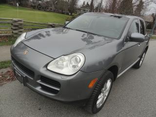 <p>WAS $13900 ON SALE FOR $12900 / 2006 PORSCHE CAYENNE S / 4.5L ENGINE / ONLY 103000 KM / LOCAL BC OWNER /  GRAY WITH BLACK LEATHER INTERIOR / AUTOMATIC TRANS / HEATEDSEATS AND STEERING WHEEL / NEW TIRES /  BI-XENON HEADLIGHTS /  LOCAL OWNER / BOOKS SERVICE RECORDS WELL MAINTAINED / / COMES WITH POWER TRAIN WARRANTY / FOR MORE INFORMATION ON THIS GORGEOUS CAYENNE / PHONE BART @ 604 536 4533  OR 778 998 4533 / TO ARRANGE AN APPOINTMENT FOR VIEWING . DOC FEE ONLY $ 195.00</p><p>DEALER D 7663</p>