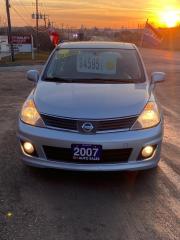 <p>2007 Nissan Versa H/B 1.8 Liter 4-cylinder, automatic, great on gas, 245066KM, great condition, very clean in & out, drive smooth, oil spry yearly.<br />Key-less entry, Power windows, locks, mirrors, steering. Cruise control, tilt steering wheel, A/C, Cd player, AUX, alloy wheels, sunroof, and more.........</p><p>This car comes with safety, & 3 Months warranty limited Superior protection cover up to $ 1000 per claim </p><p>Selling for $ 4595 PLUS TAX, license fee.</p><p>Please call 226-240-7618 or text 519-731-3041</p><p>RH Auto Sales & Services</p><p>2067 Victoria St N, unit 2, Breslau, ON, N0B 1M0</p>