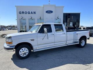 <p><span style=font-size:14px><span style=font-family:Arial,Helvetica,sans-serif>1997 F-350 XLT 4x2 dually with a 7.3L 8 cylinder Power Stroke diesel engine, 4-speed automatic transmission, 8 foot box, tonneau cover, A/C, dual fuel tanks, power locks/windows, bench seating, 6 passenger, aftermarket Pyle radio, cruise control.</span></span></p>
