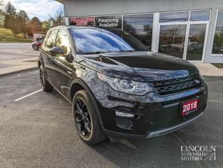 Backup Cam, Bluetooth, Keyless Entry, Santorini Black Metallic & ONLY 51,239kms!

2018 Land Rover Discovery Sport HSE Santorini Black Metallic finish.
 Odometer is 7179 kilometers below market average!

Features:
- HSE 4WD 9-Speed Automatic 2.0L I4 Turbocharged
- Sunroof
- 10 Speakers
- 12-Way Electric Heated Front Seats w/Memory
- AM/FM radio
- Auto-dimming door mirrors/ Rear-View mirror
- Emergency communication system: InControl Protect
- Exterior Parking Camera Rear
- Fully automatic headlights
- Heated door mirrors/ steering wheel
- High intensity discharge headlights: Bi-Xenon
- Illuminated entry
- Navigation System
- Perforated Grained Leather Seat Trim
- Premium audio system: Meridian
- Rain sensing wipers
- Reading lights
- Rear window defroster/ wiper
- Remote keyless entry
- Split folding rear seat
- Steering wheel mounted audio controls
- Wheels: 18" 5 Split Spoke (Style 511).

Awards:*ALG Canada Residual Value Awards
Whether you are looking for a great place to buy your next used vehicle, find a qualified repair centre, or looking for parts for your vehicle, Lincoln Township Motors has the answer for you. We are committed to the needs of our customers and stay ahead of the competition. Theres no way to buy the wrong vehicle from Lincoln Township Motors!

Book your test drive today! 

WE BUY CARS! Any make, model or condition, No purchase necessary.

Come Visit us Today!
4735 King St. Beamsville, L3J 1E9
Call Us For All Your Automotive Needs!
*All Lincoln Township Motor vehicles have a CarFax report. Please contact for more information*
